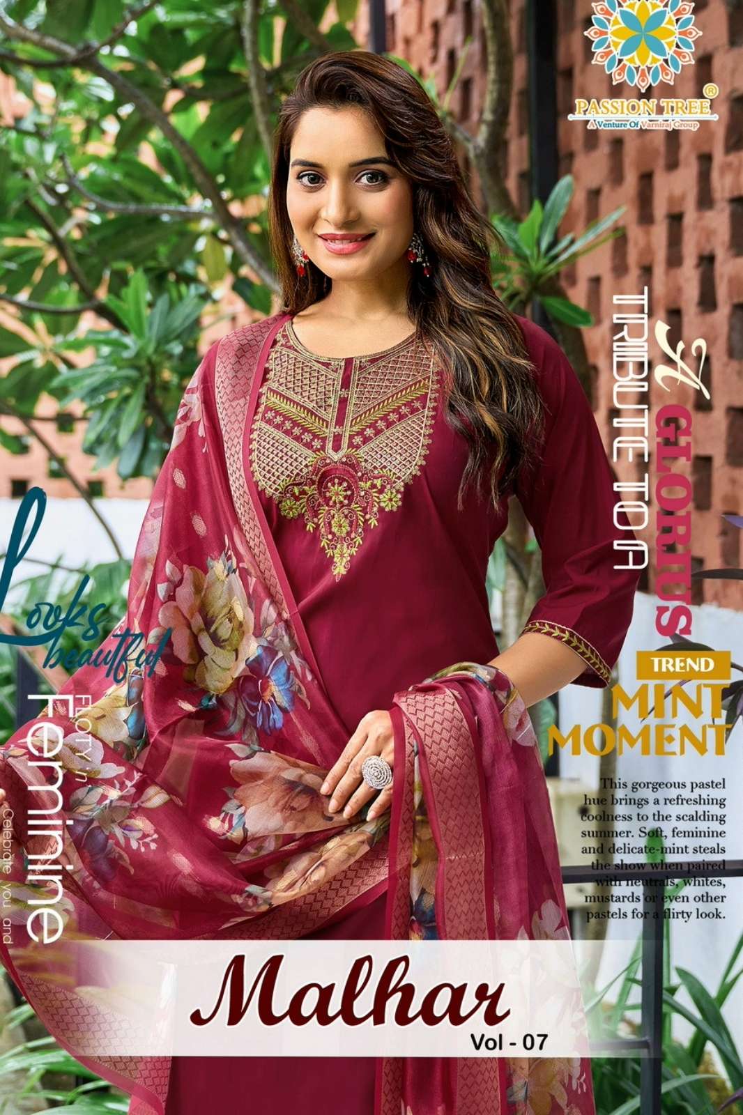 Passion Tree MALHAR VOL 7 Ready to Wear Roman Silk Embroidered Suit