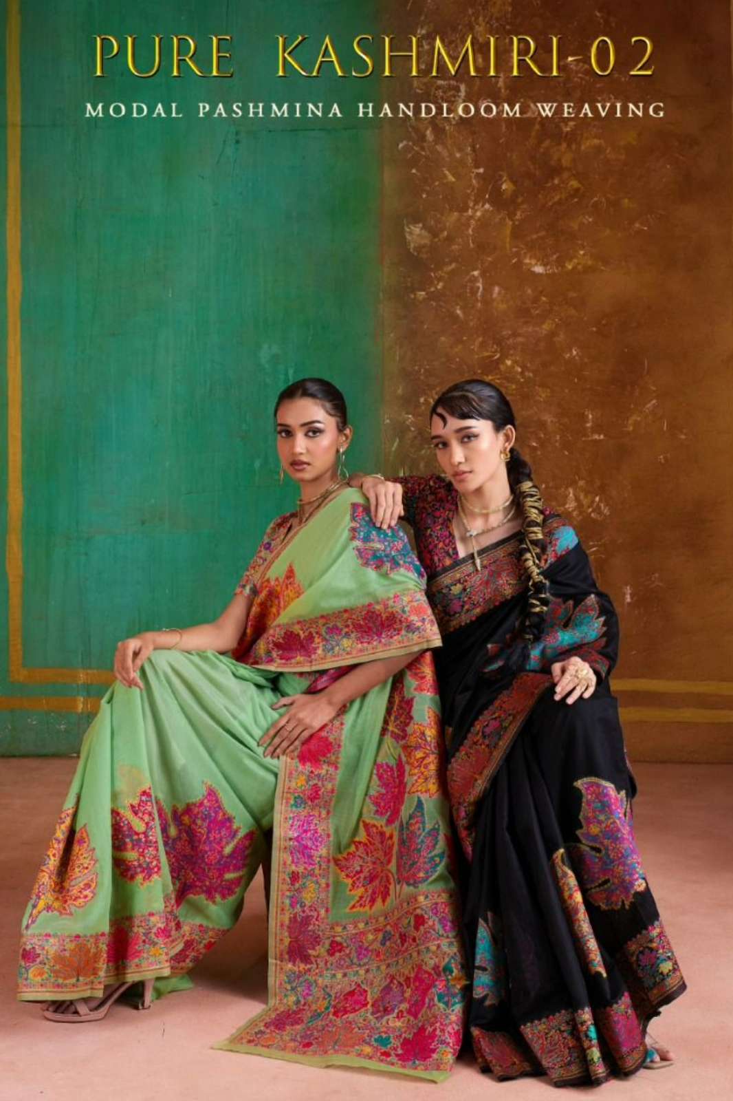 Rajtex Pure Kashmiri 02 002 A TO 002 F Modal Cotton Pashmina Saree 