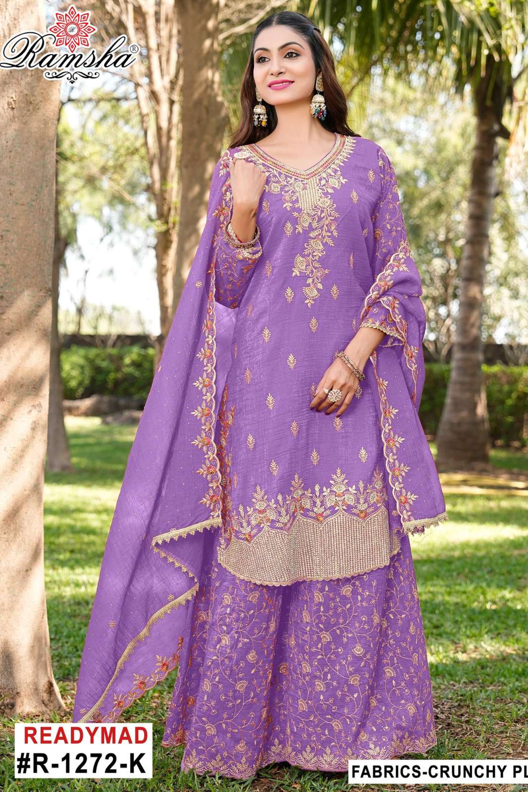 RAMSHA R 1272 Ready to Wear Embroidery Crunchy Pakistani Suit