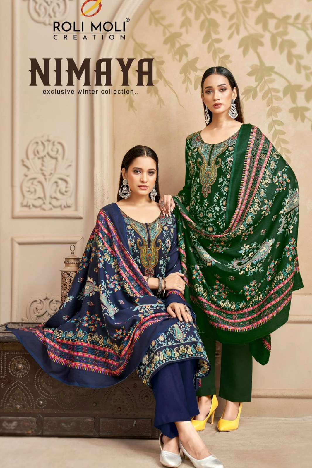 Roli Moli NIMAYA Pure Pashmina Beautiful Printed Pakistani Suit