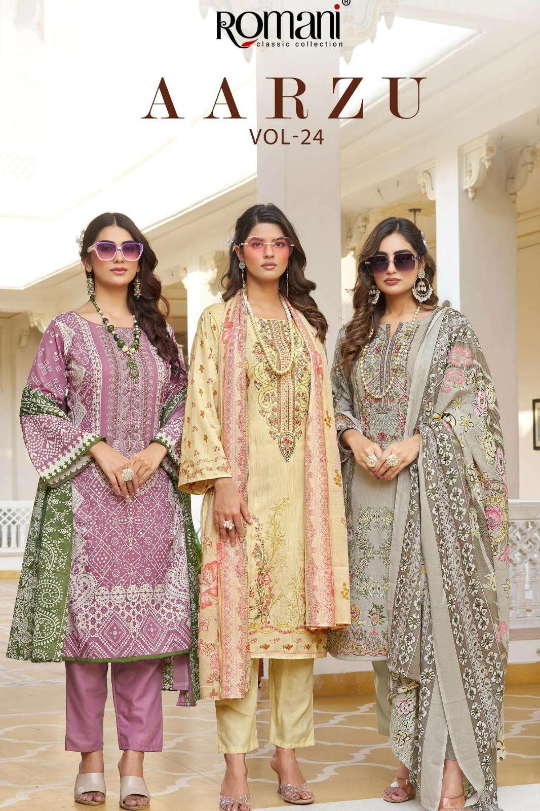 ROMANI AARZU VOL 24 Premium Soft Cotton Suit with Embroidery Work