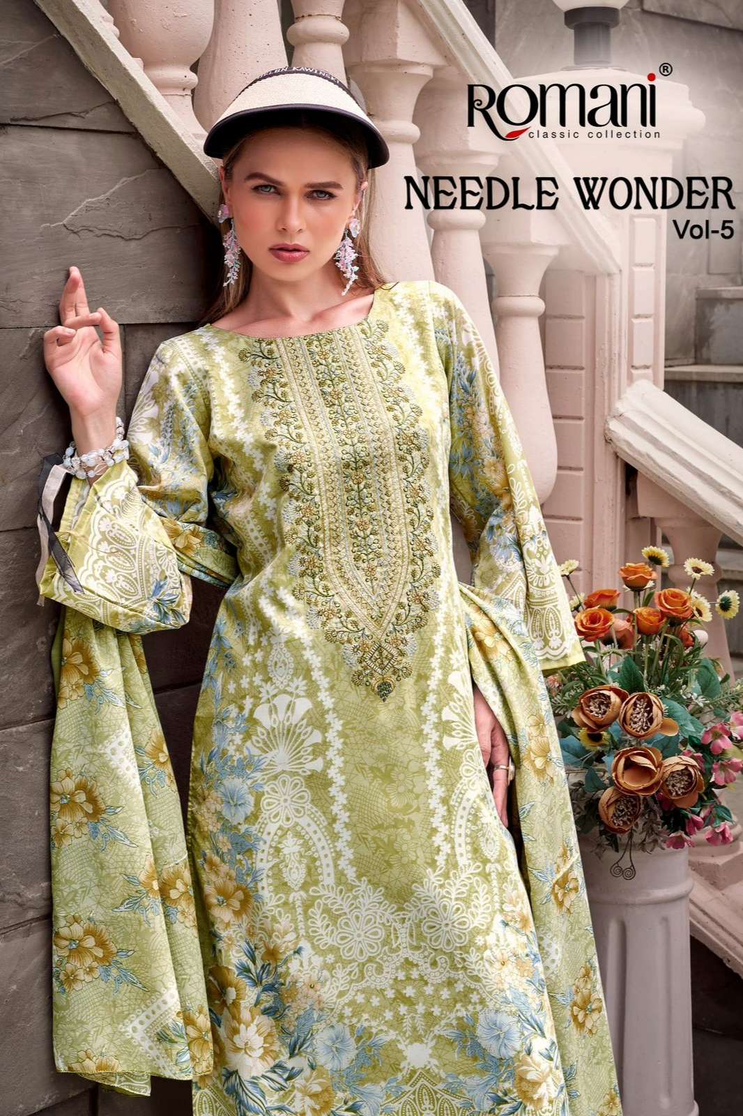 ROMANI NEEDLE WONDER VOL 5 Premium Soft Cotton Suit with Embroidery Work