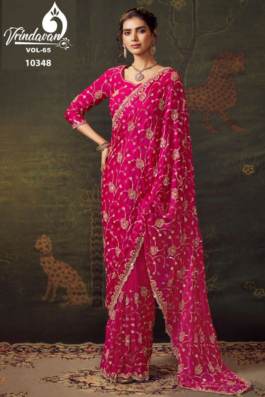 Royal VRINDAVAN VOL 65 10347 TO 10355 Tissue Saree with Heavy Blouse