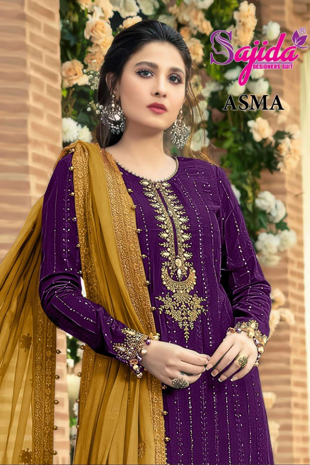 SAJIDA ASMA Beautiful Embroidered Georgette Pakistani Suit 