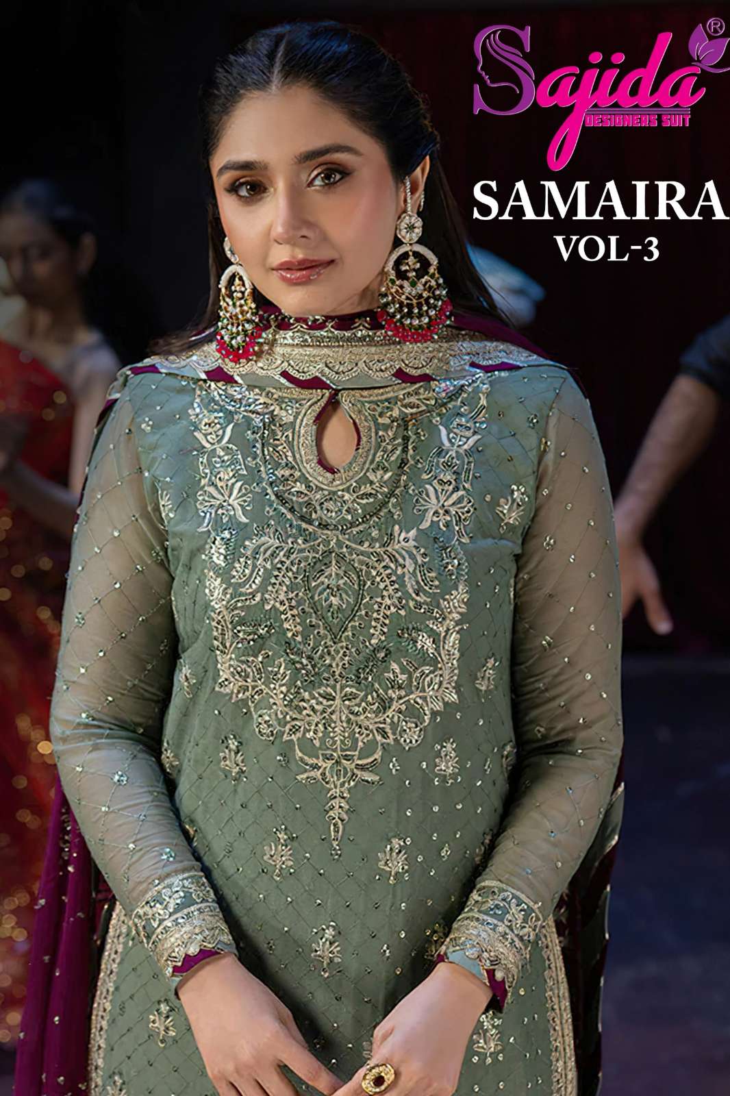 SAJIDA SAMAIRA VOL 3 Georgette Beautiful Embroidery Work Pakistani Suit