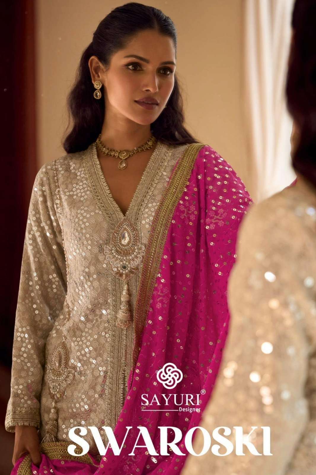 SAYURI SWAROSKI READY TO WEAR PREMIUM REAL GEORGETTE EMBROIDERY WORK SUIT