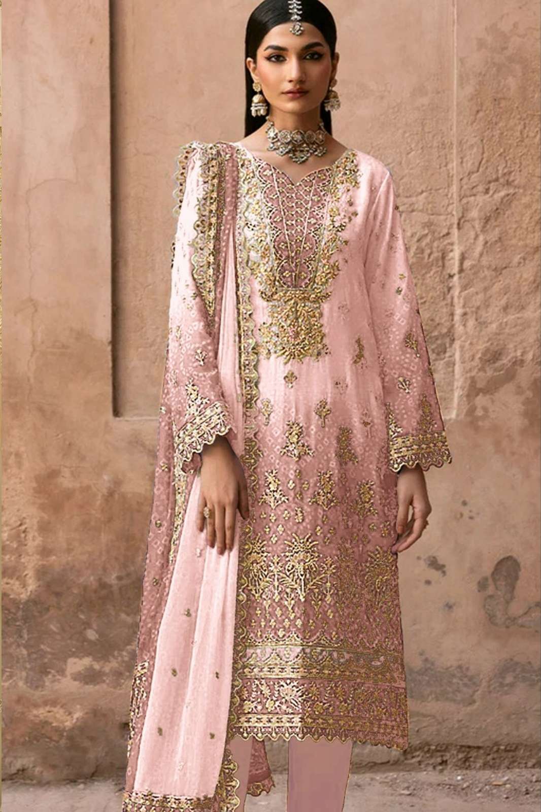 Serine S 805 Chinoon Digital Print Embroidery & khatli Work