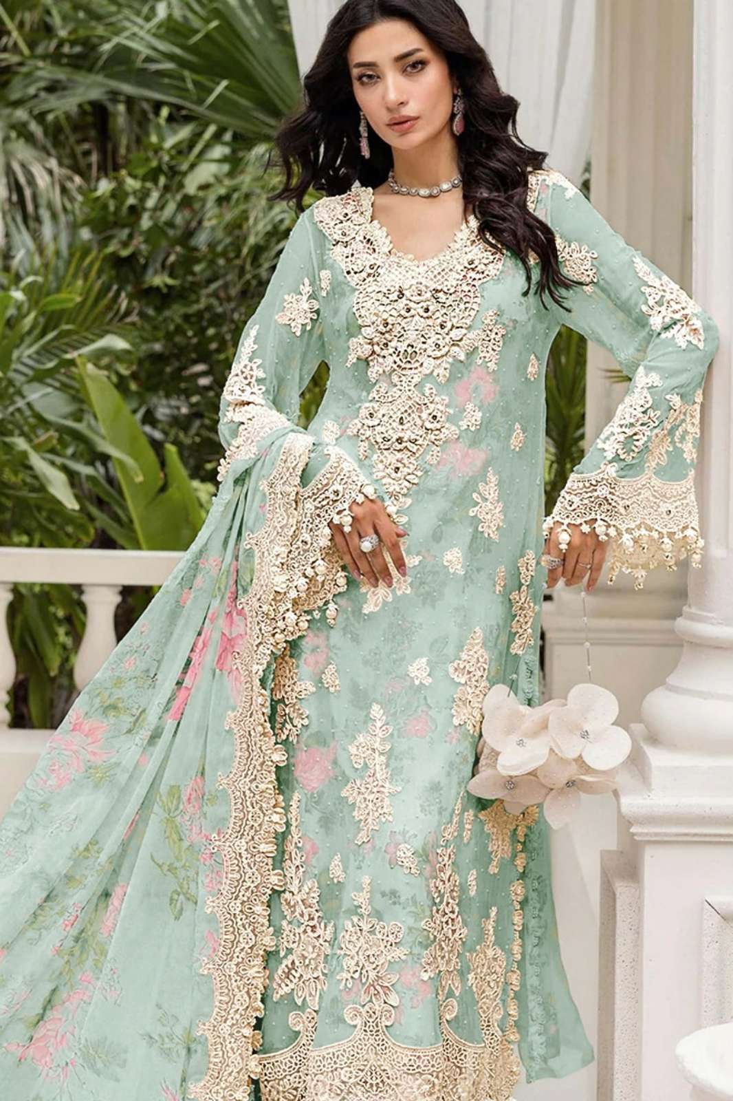 Serine S 806 Pure Chiffon Embroidery & khatli Work Pakistani Suit