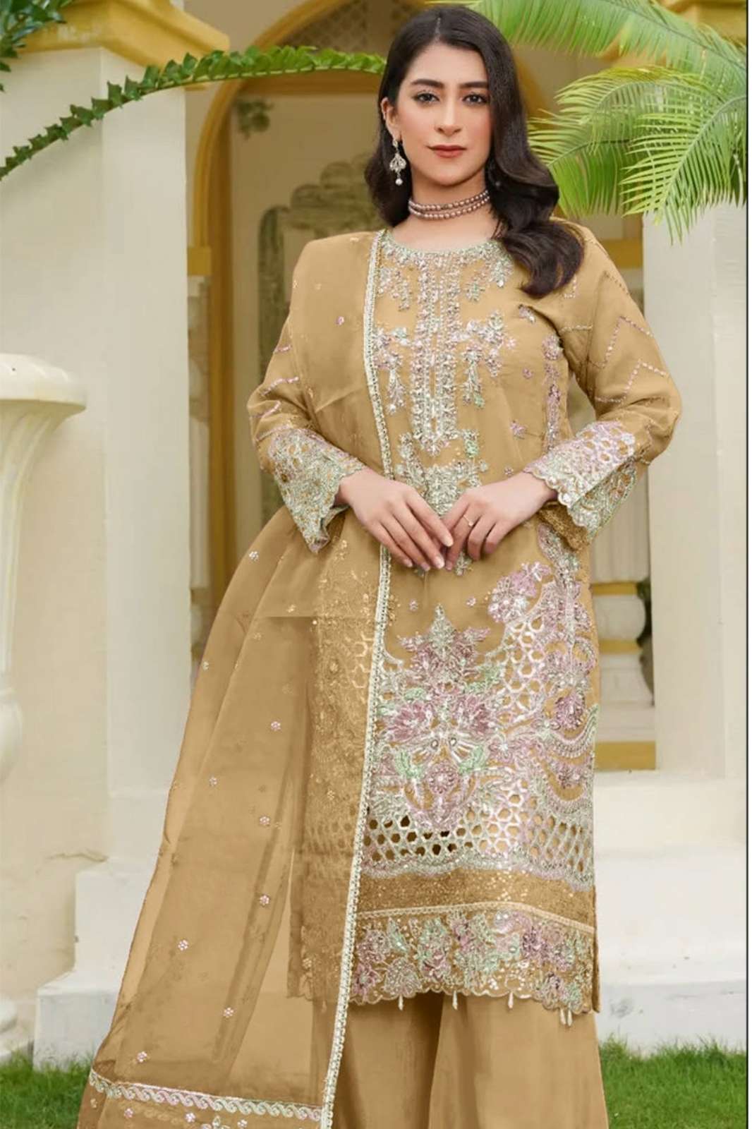 Shree Fab 825 Organza Pakistani Suit with Embroidery & Khatli Work