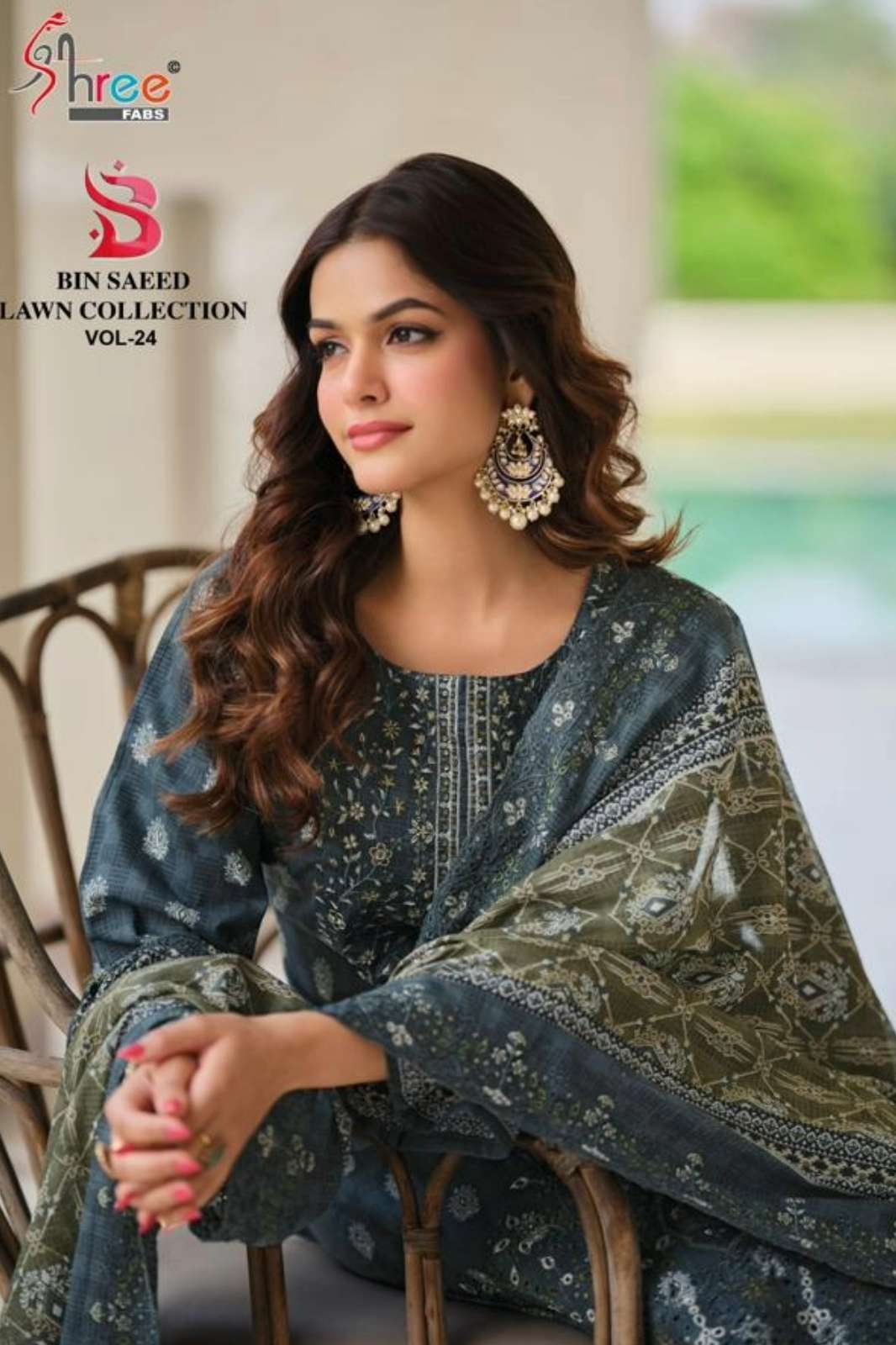 Shree Fab BIN SAEED LAWN COLLECTION VOL 24 Lawn Cotton Pakistani Suit