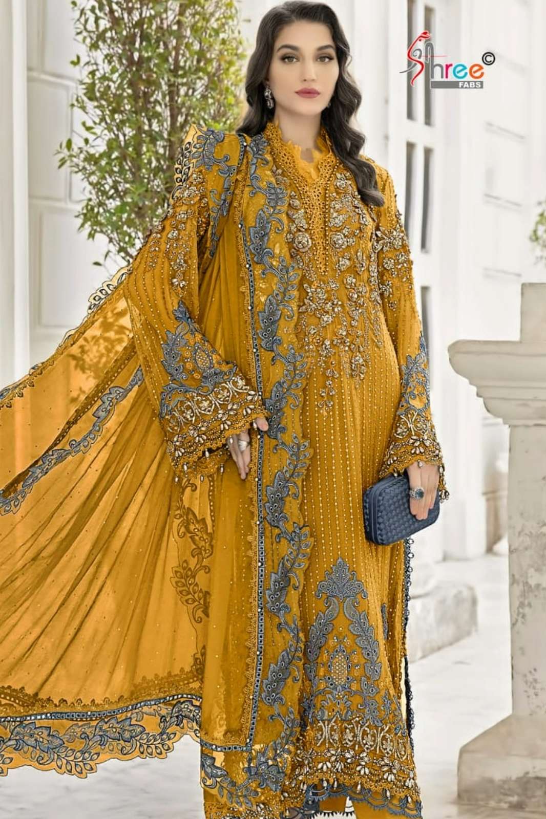 Shree Fab K 5535 Beautiful Embroidered Chiffon Pakistani Suit