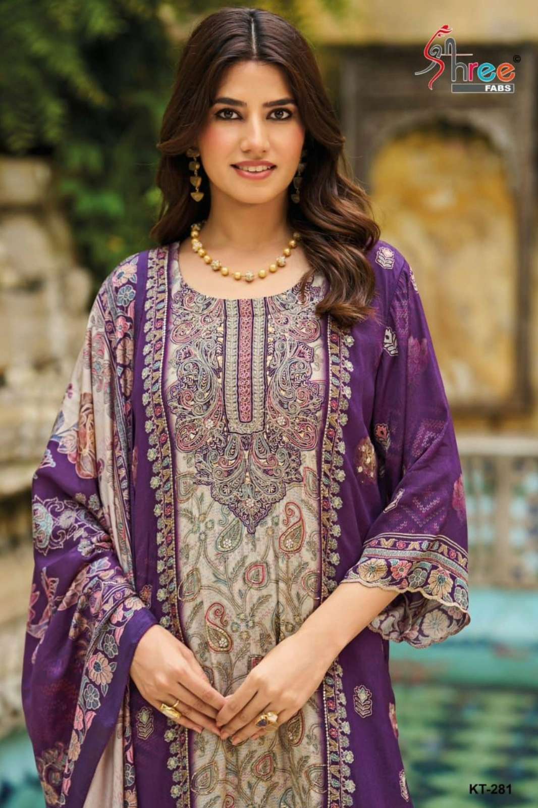Shree Fab KT 281 Pure Viscous Maslin Digital Printed Pakistani Suit with Aari Work