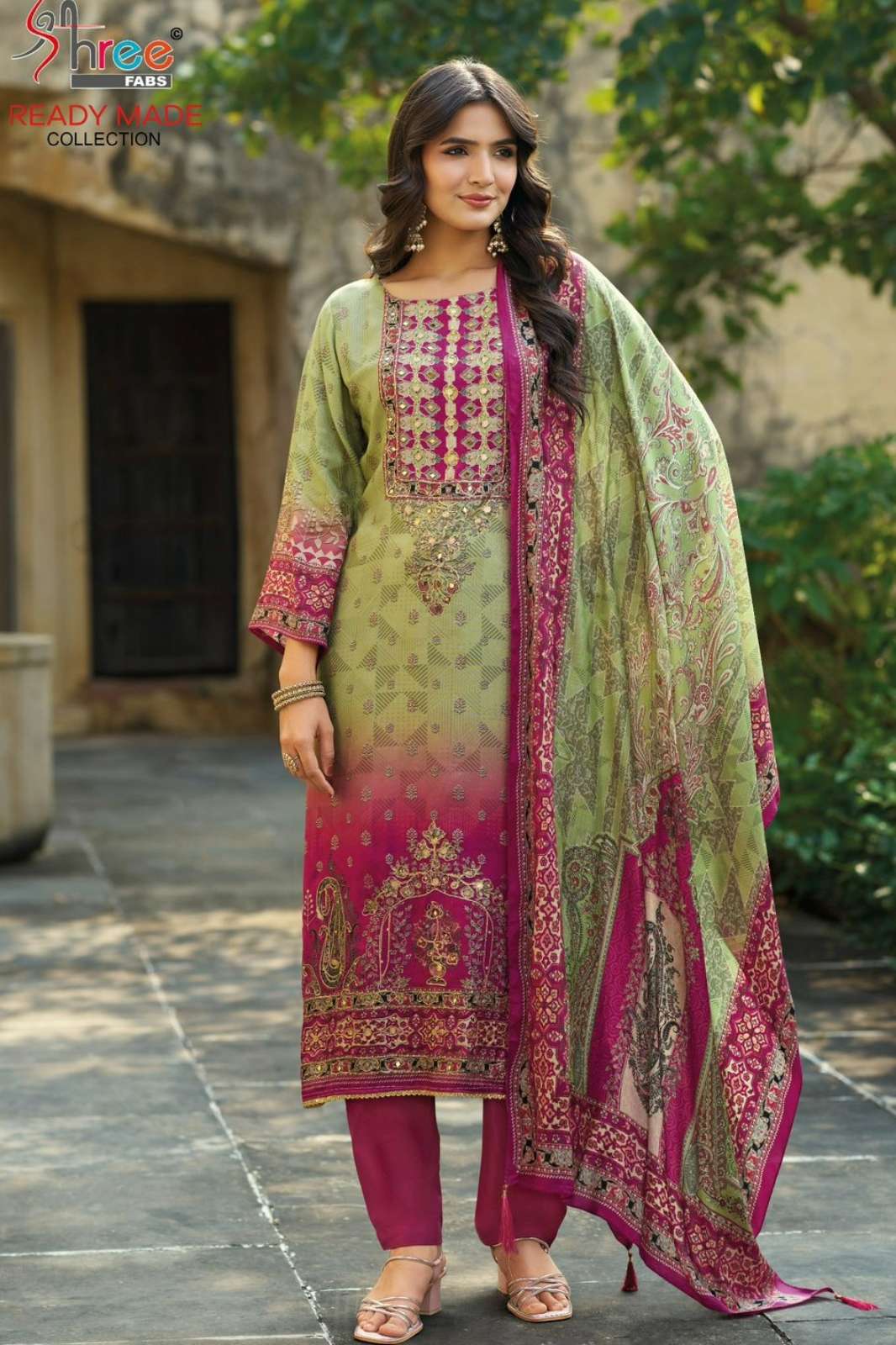 Shree Fab KT 307 Pure Viscous Maslin Digital Printed Pakistani Suit with Aari Work