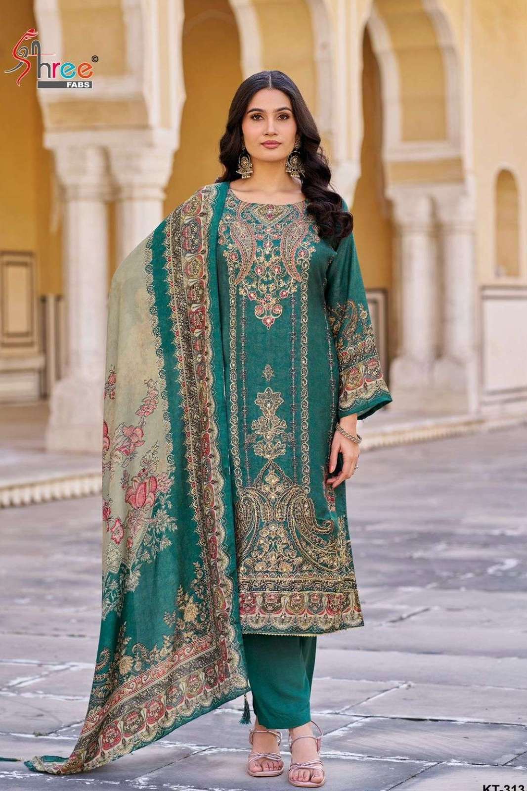 SHREE FAB Kt 313 HAND EMBROIDERED PAKISTANI SUIT FOR WEDDING WEAR