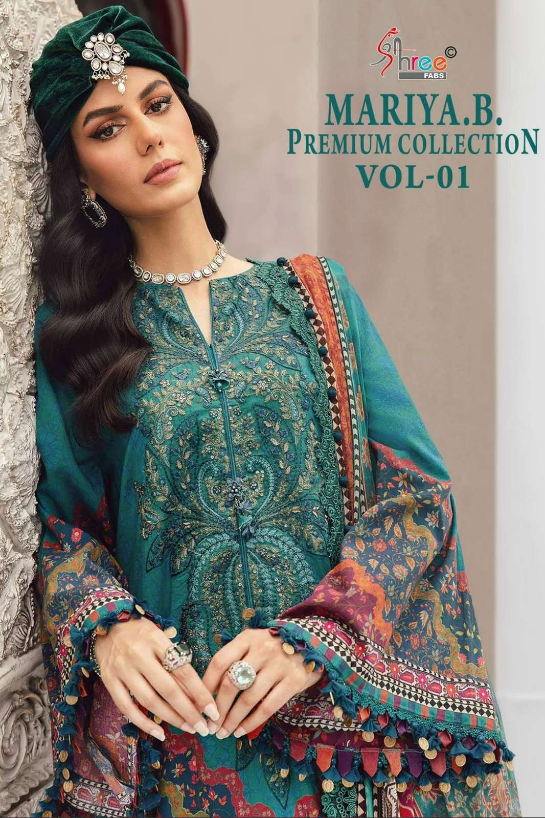 Shree Fab Mariya B Vol 1 Cotton Embroidery Work Pakistani Suit