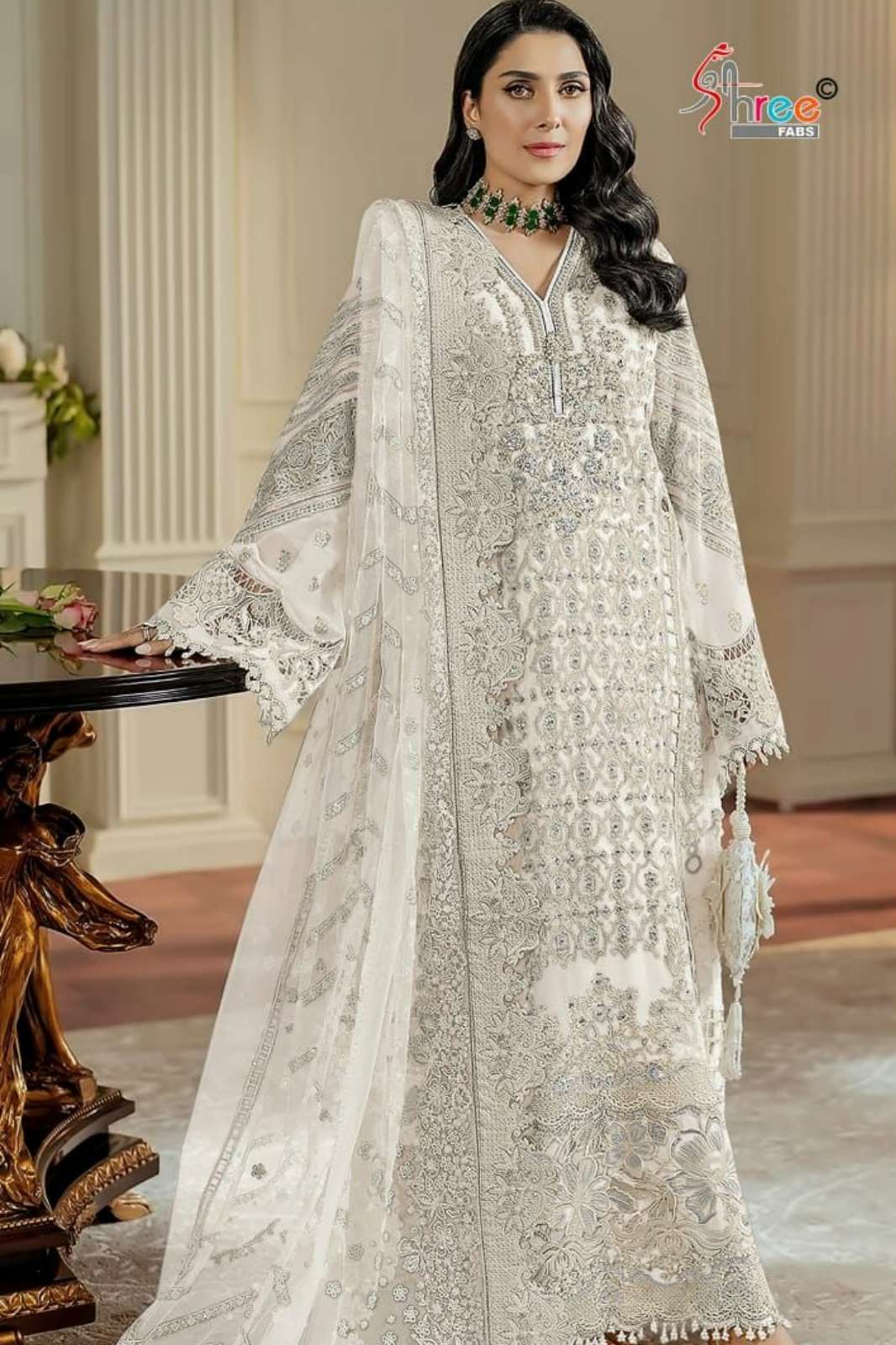 Shree Fab S 5543 Color Beautiful Embroidered Chiffon Pakistani Suit