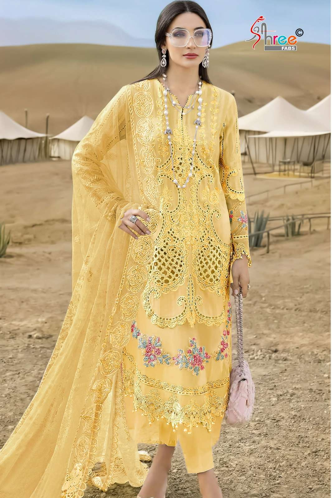 Shree Fab SF 5544 Hand Moti Work & Embroidered Chiffon Pakistani Suit