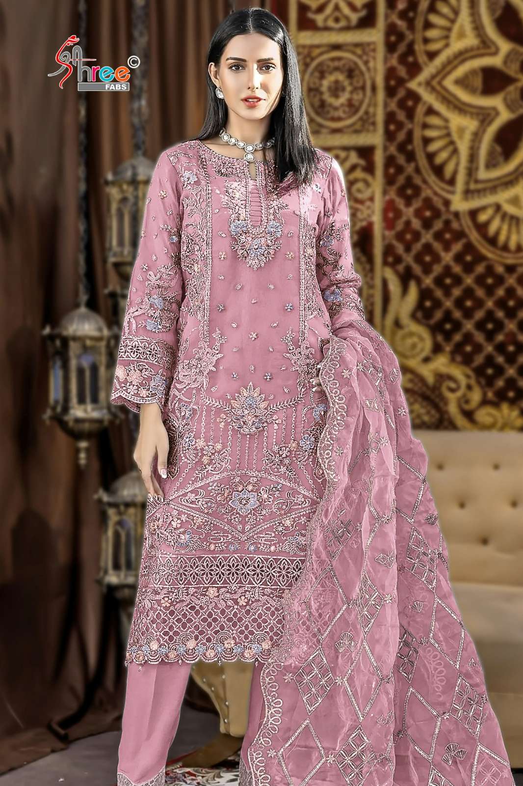 Shree Fab SF 5550 Beautiful Hand Khatli & Embroidered Chiffon Pakistani Suit