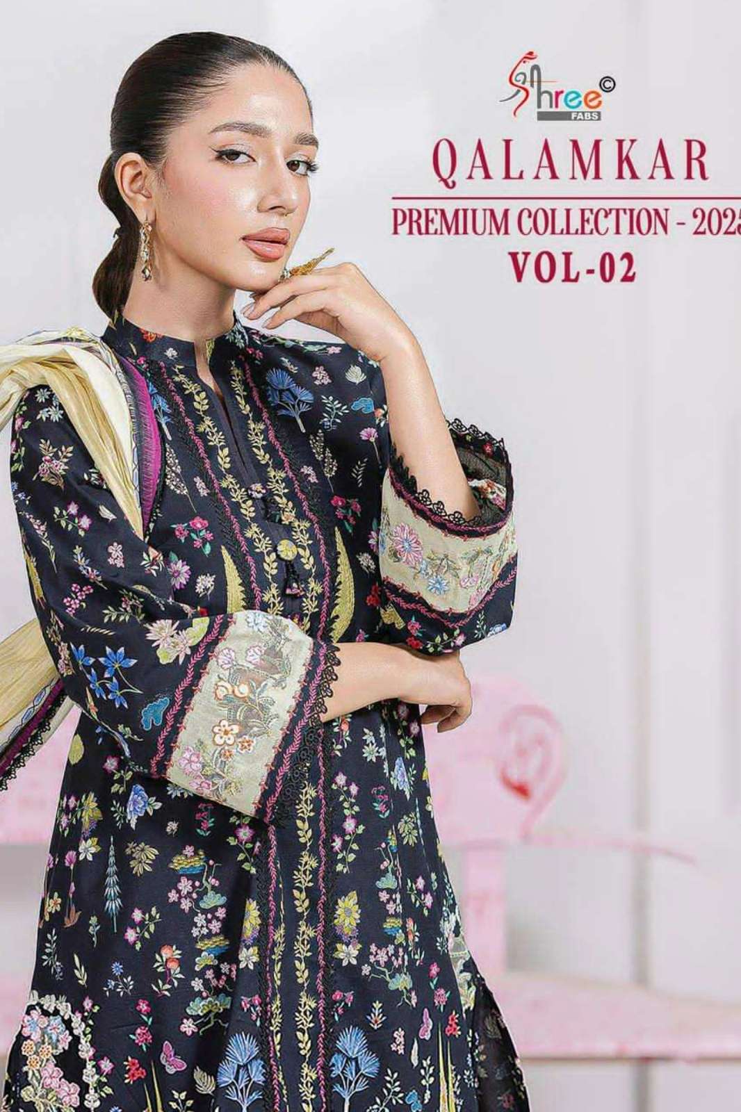 Shree Fabs Qalamkar Premium Collection 2025 Vol 2 Embroidered Cotton Pakistani Suit 