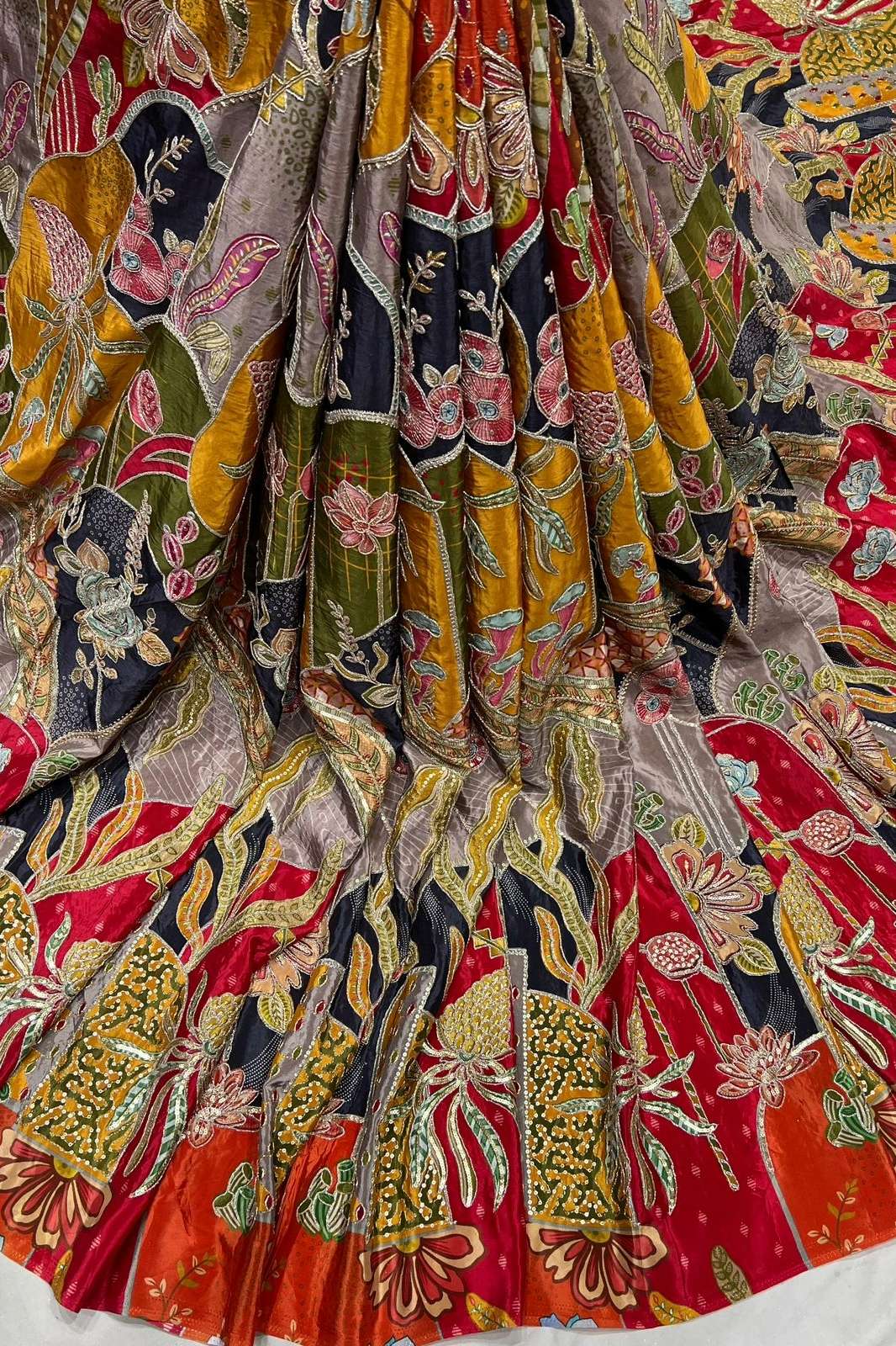 Shri Balaji Emporium 1242 Position Print Embroidery Work Designer Crepe Fabric