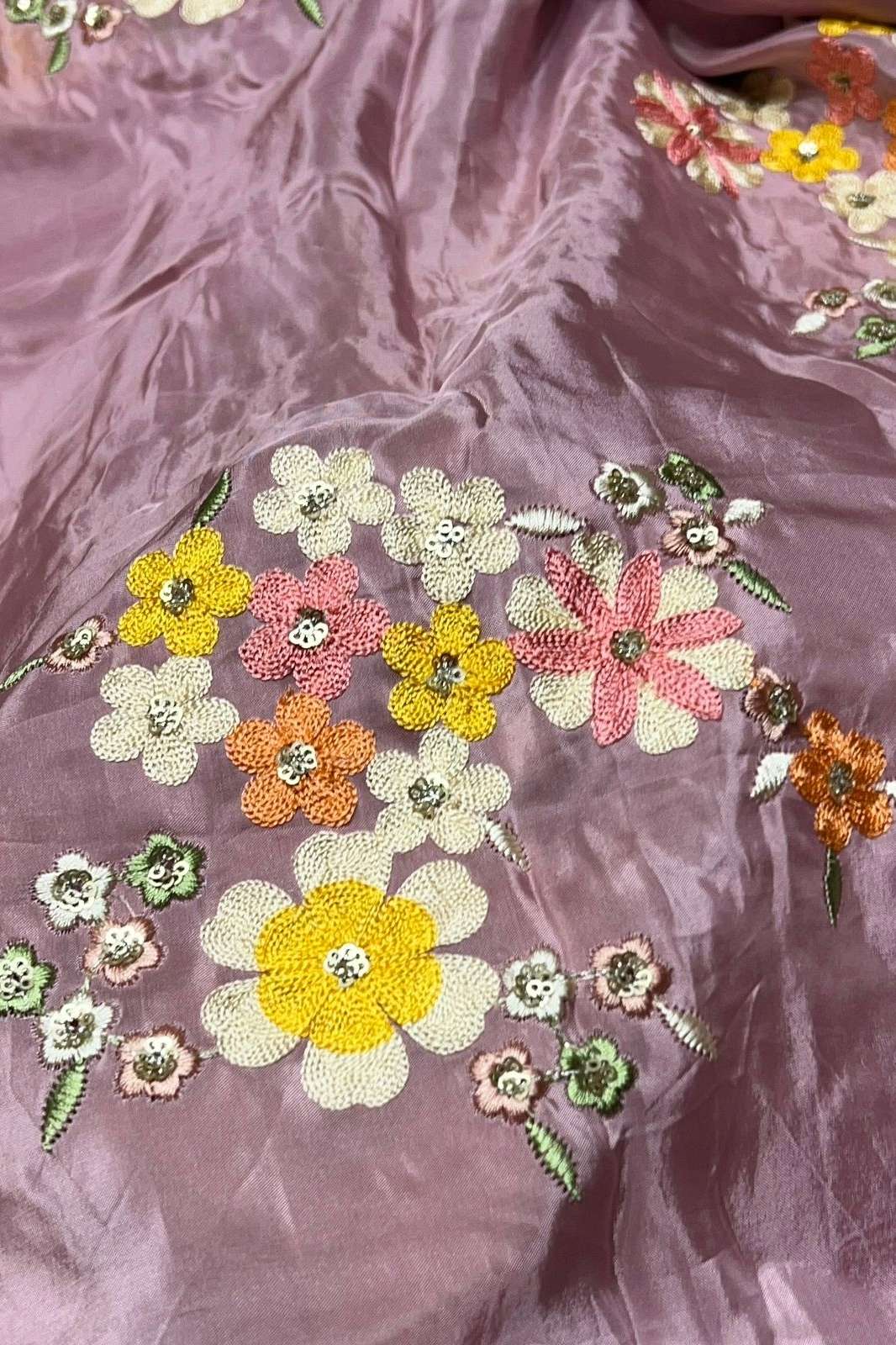 Shri Balaji Emporium 1246 Kashmiri Boota Embroidered Viscose Crepe Designer Fabric