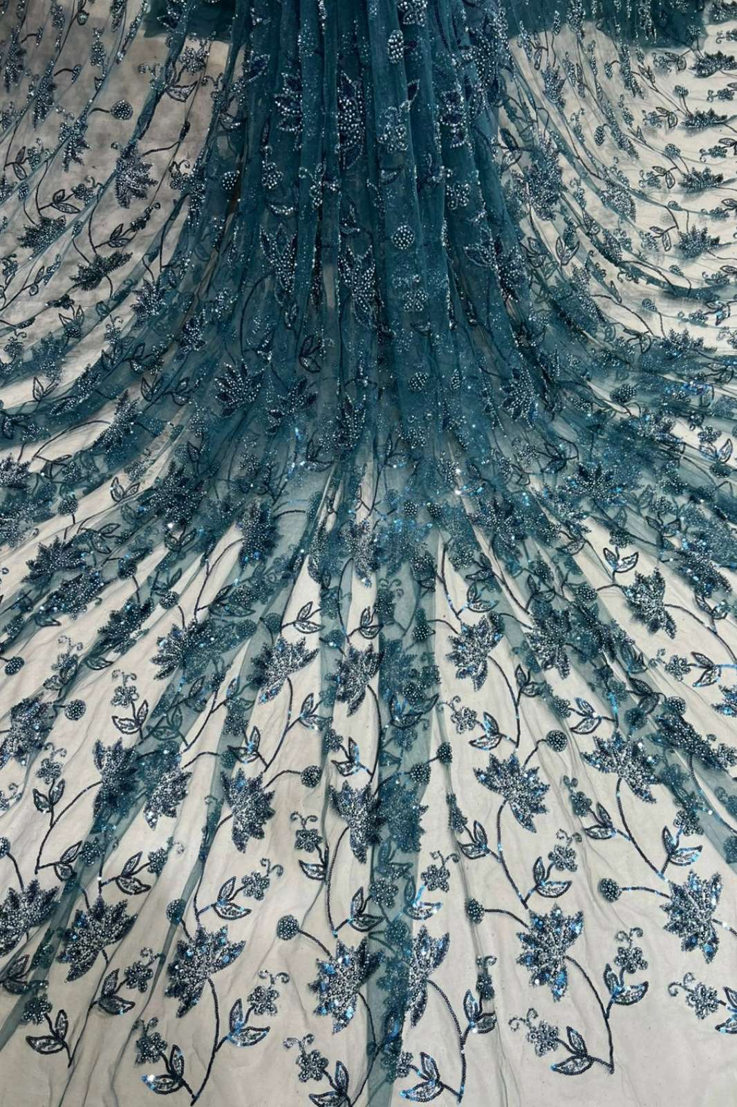 Shri Balaji Emporium 1255 Net Cutdana & Embroidery Work Designer Fabric