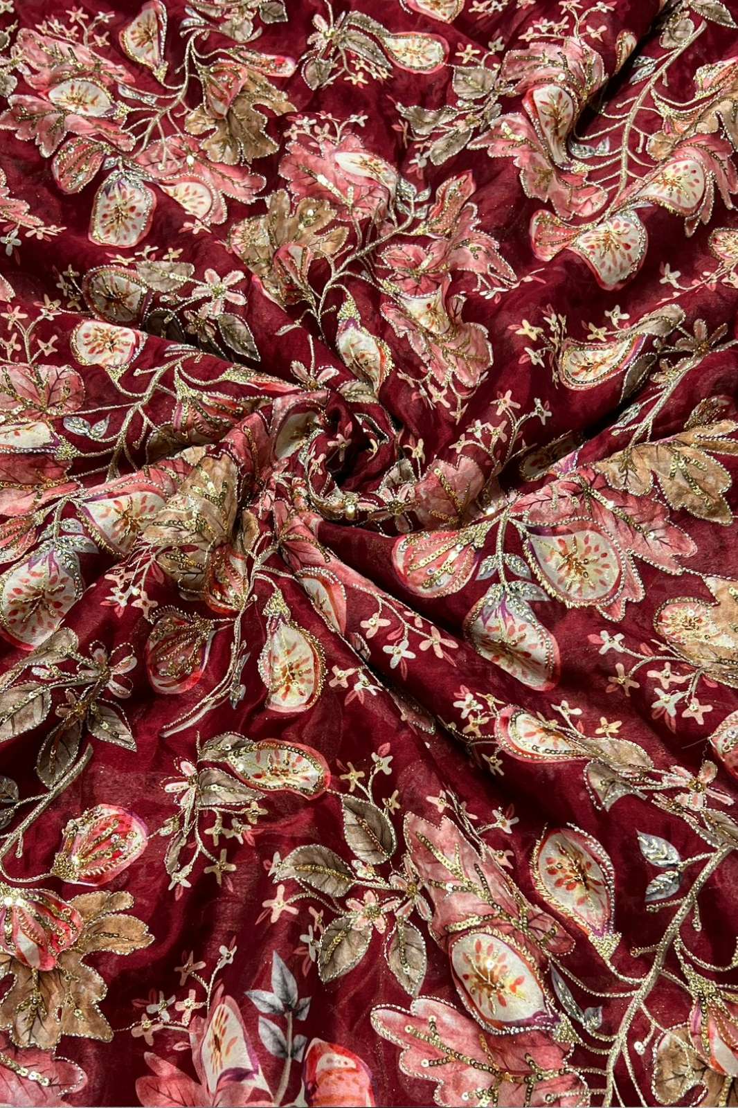 Shri Balaji Emporium 1259 Position Print Embroidered Designer Chinon Fabric