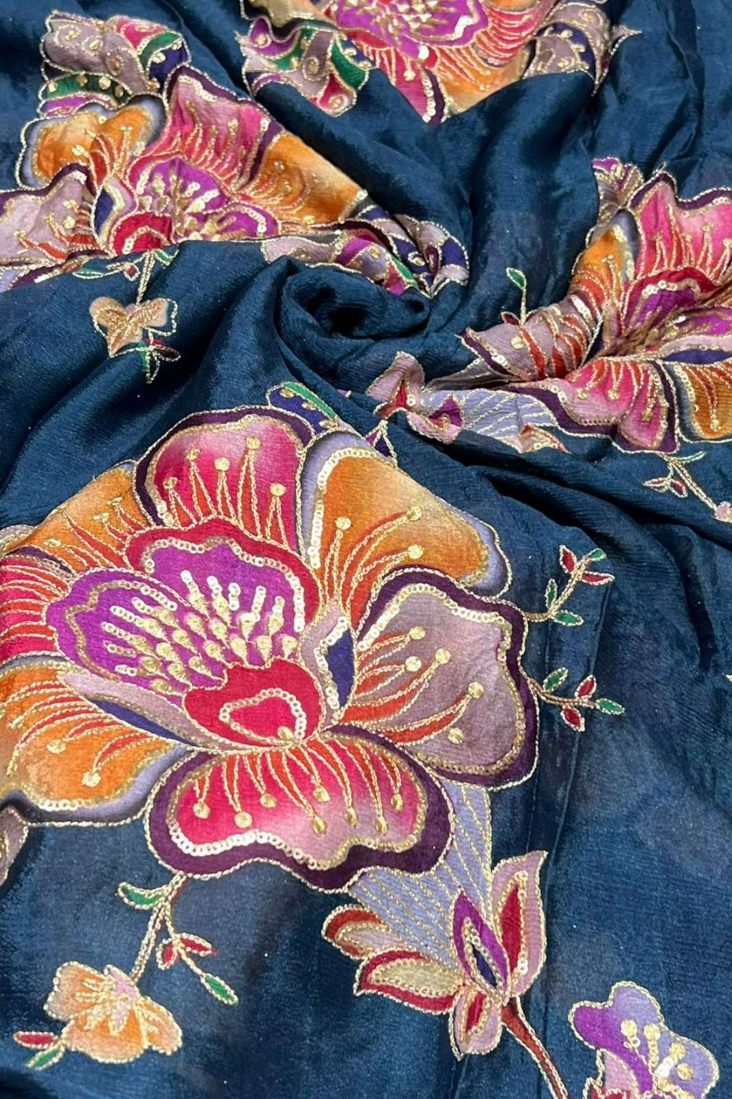 Shri Balaji Emporium 1260 Position Print Embroidery Work Designer Chinon Fabric