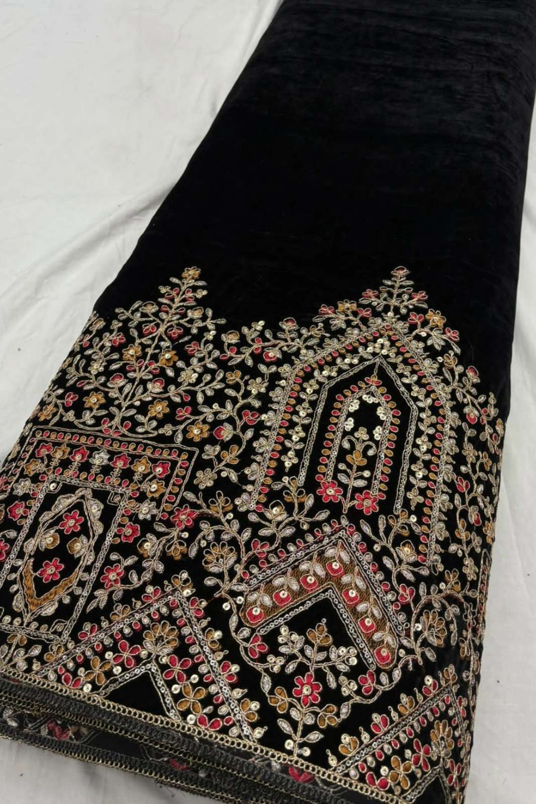 Shri Balaji Emporium 1265 Embroidery Work Velvet Designer Fabric