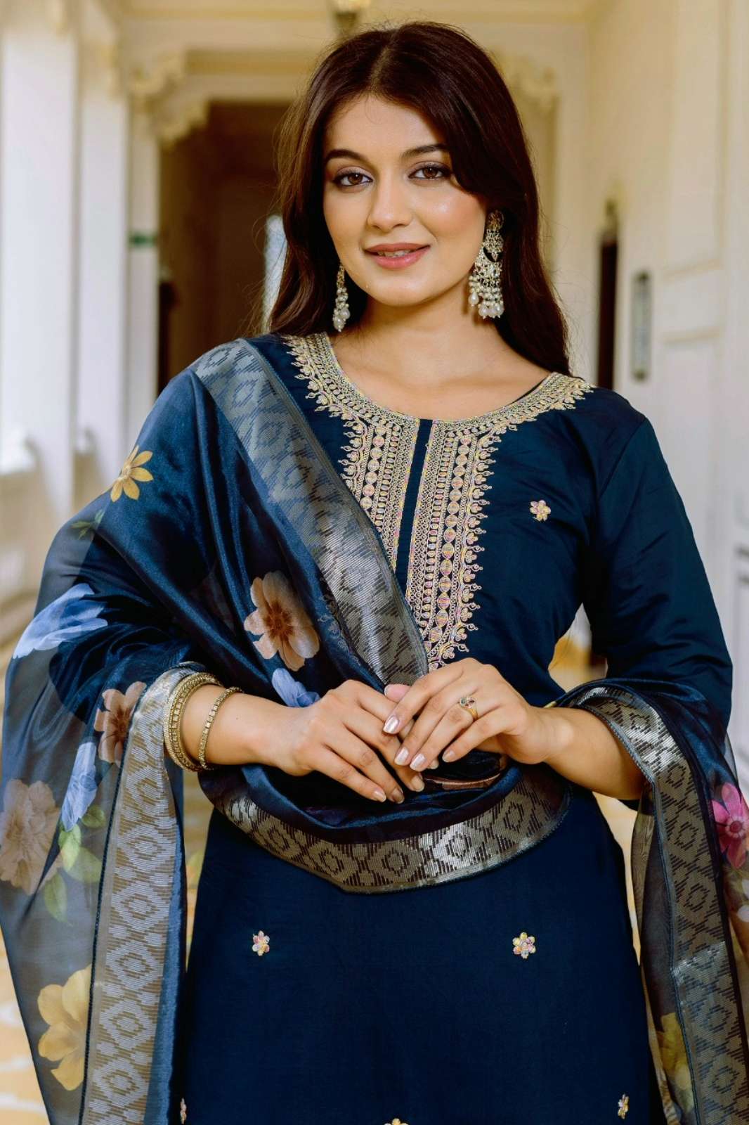 Shri Balaji Emporium 33 Viscose Chanderi Designer Pant Suit