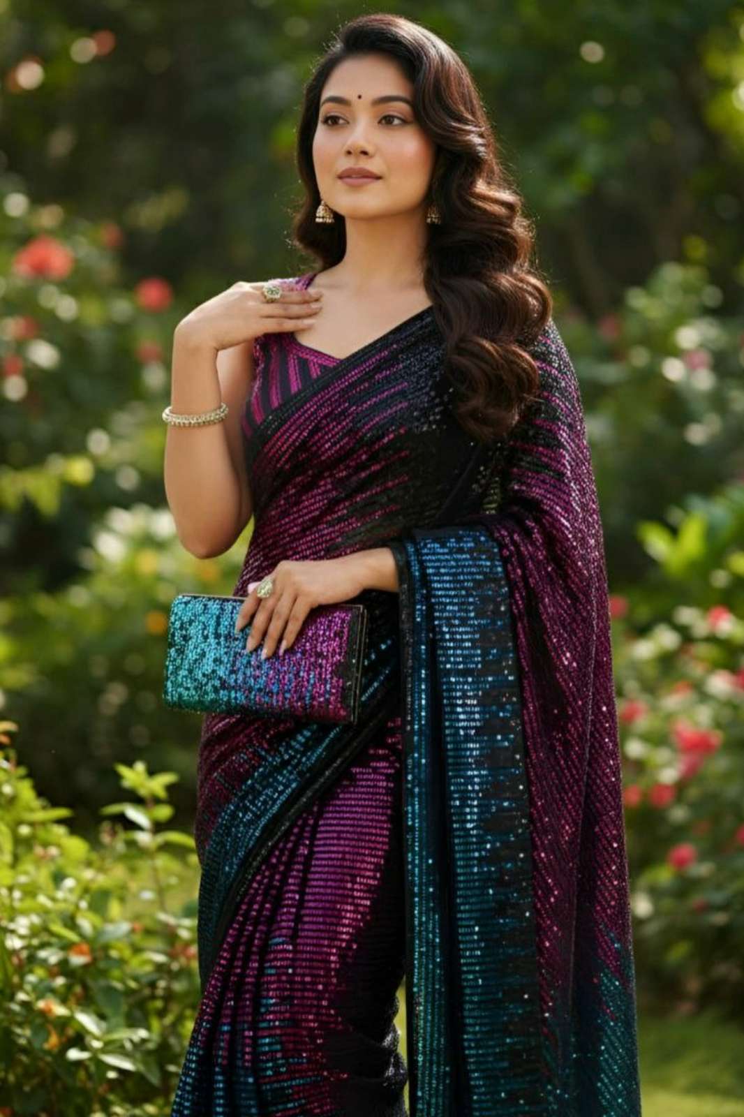 Shri Balaji Emporium 3853 Heavy Georgette Beautiful Multicolored Saree