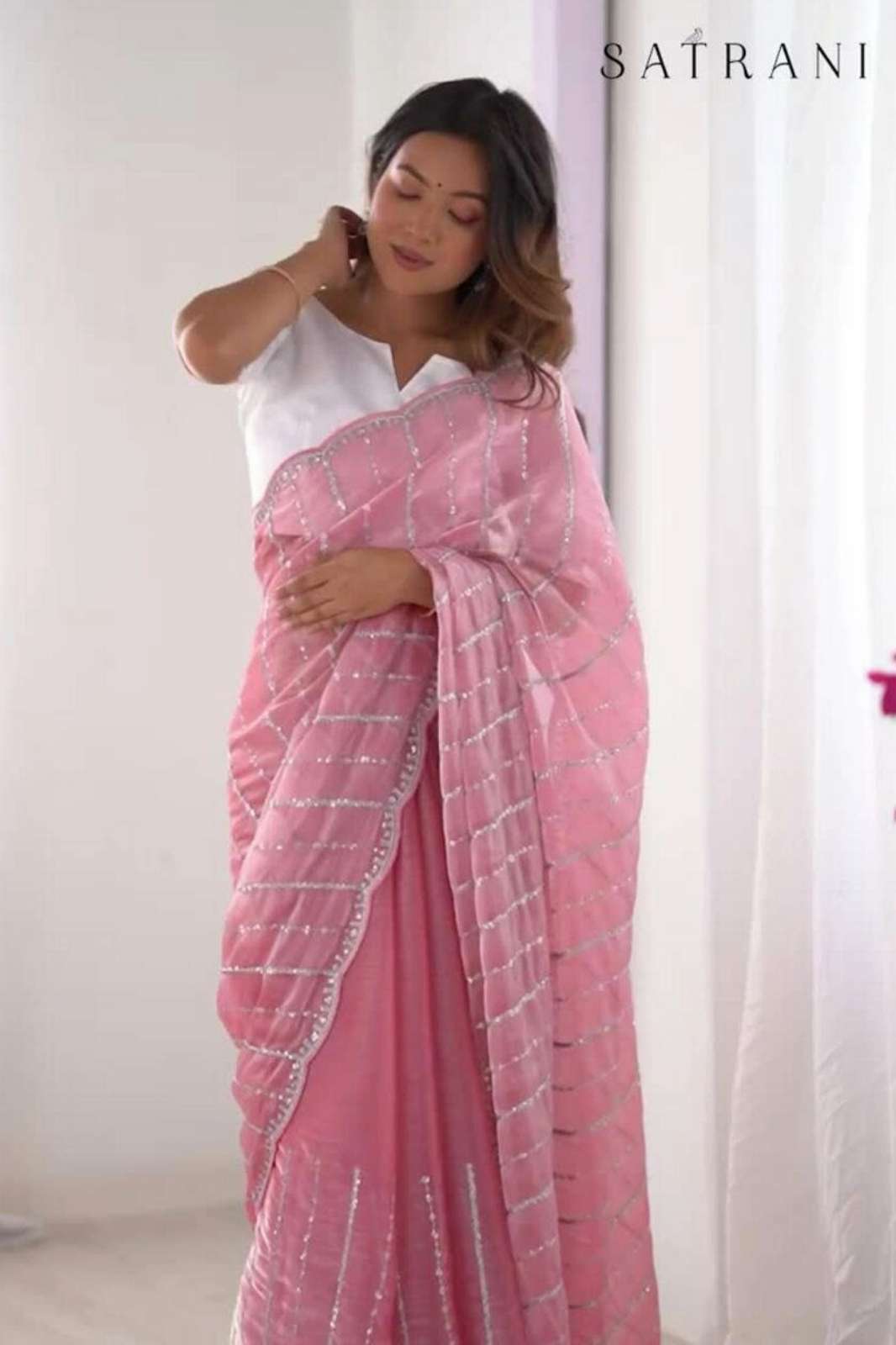 Shri Balaji Emporium 3901 Premium Jimmy Choo Chiffon Silk Saree