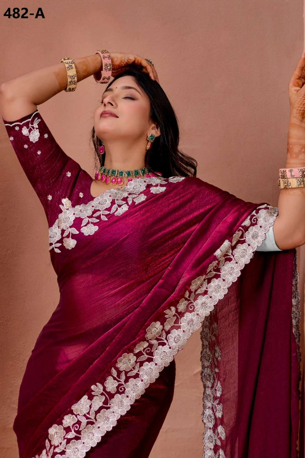 Shri Balaji Emporium 482A to 482E Fendy Chiffon Saree