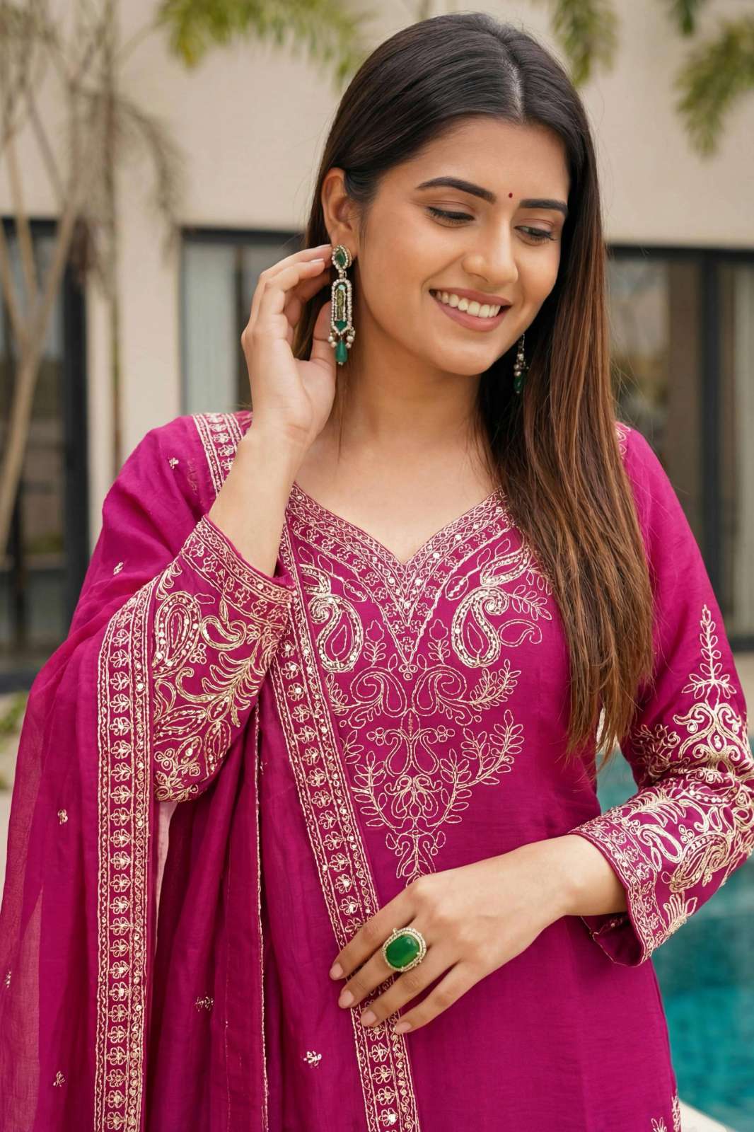 Shri Balaji Emporium 5155 COLOURS Chinon Silk Straight Suit