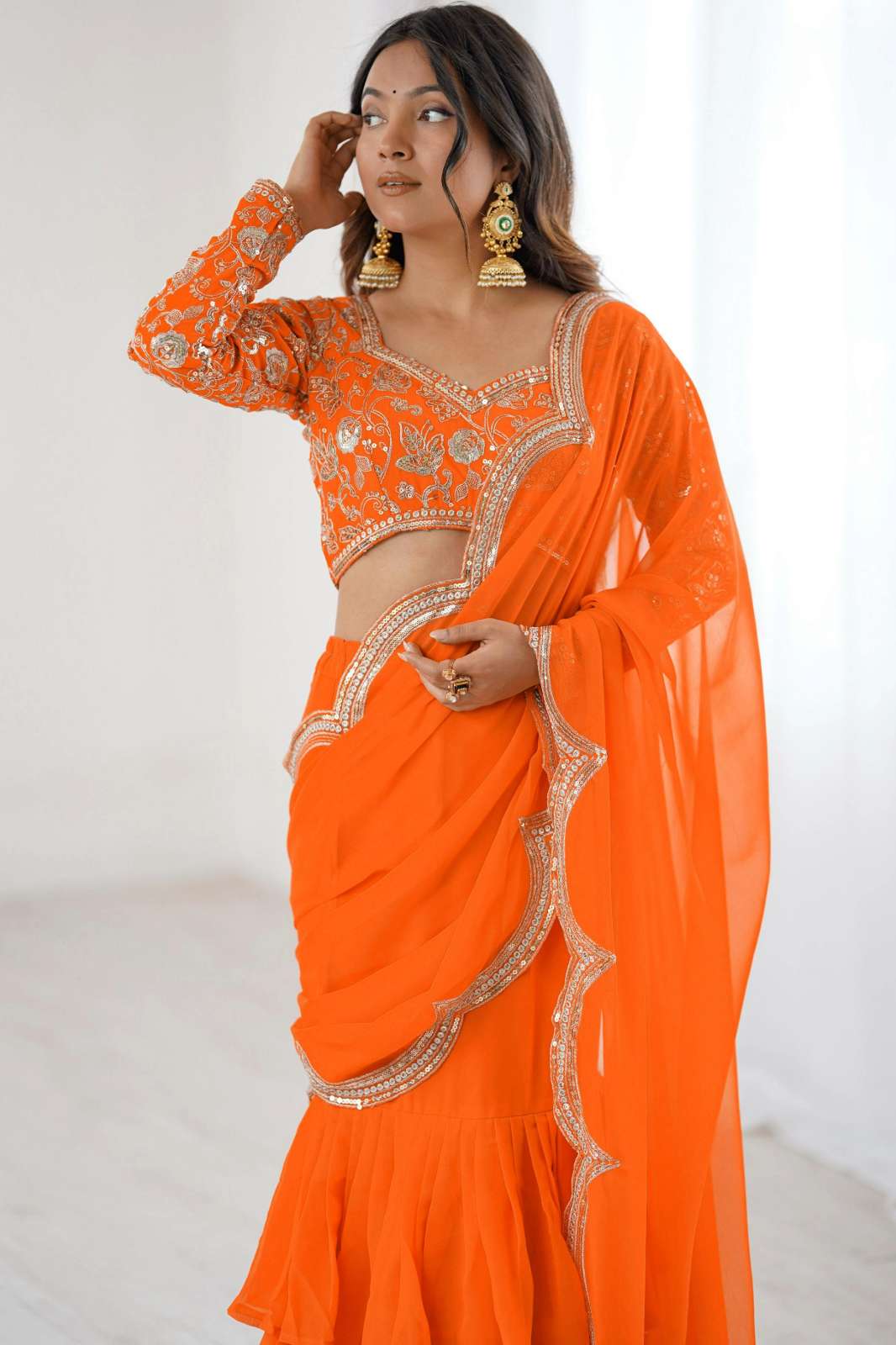 Shri Balaji Emporium 58 Faux Georgette Ready to Wear Saree