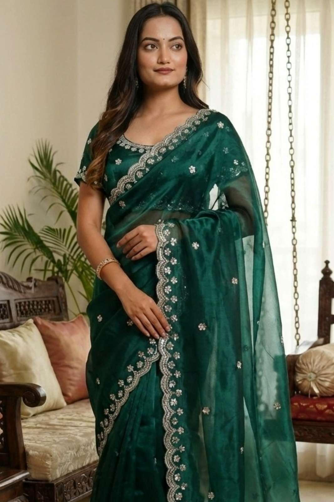 Shri Balaji Emporium BT 400 Beautiful Jimmy Choo Silk Embroidered Saree