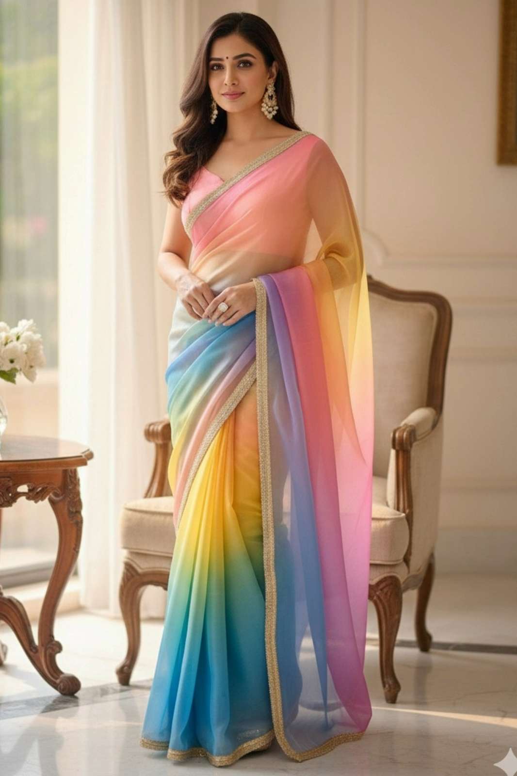 Shri balaji Emporium BT 416 Colours Organza Digital Printed Saree 