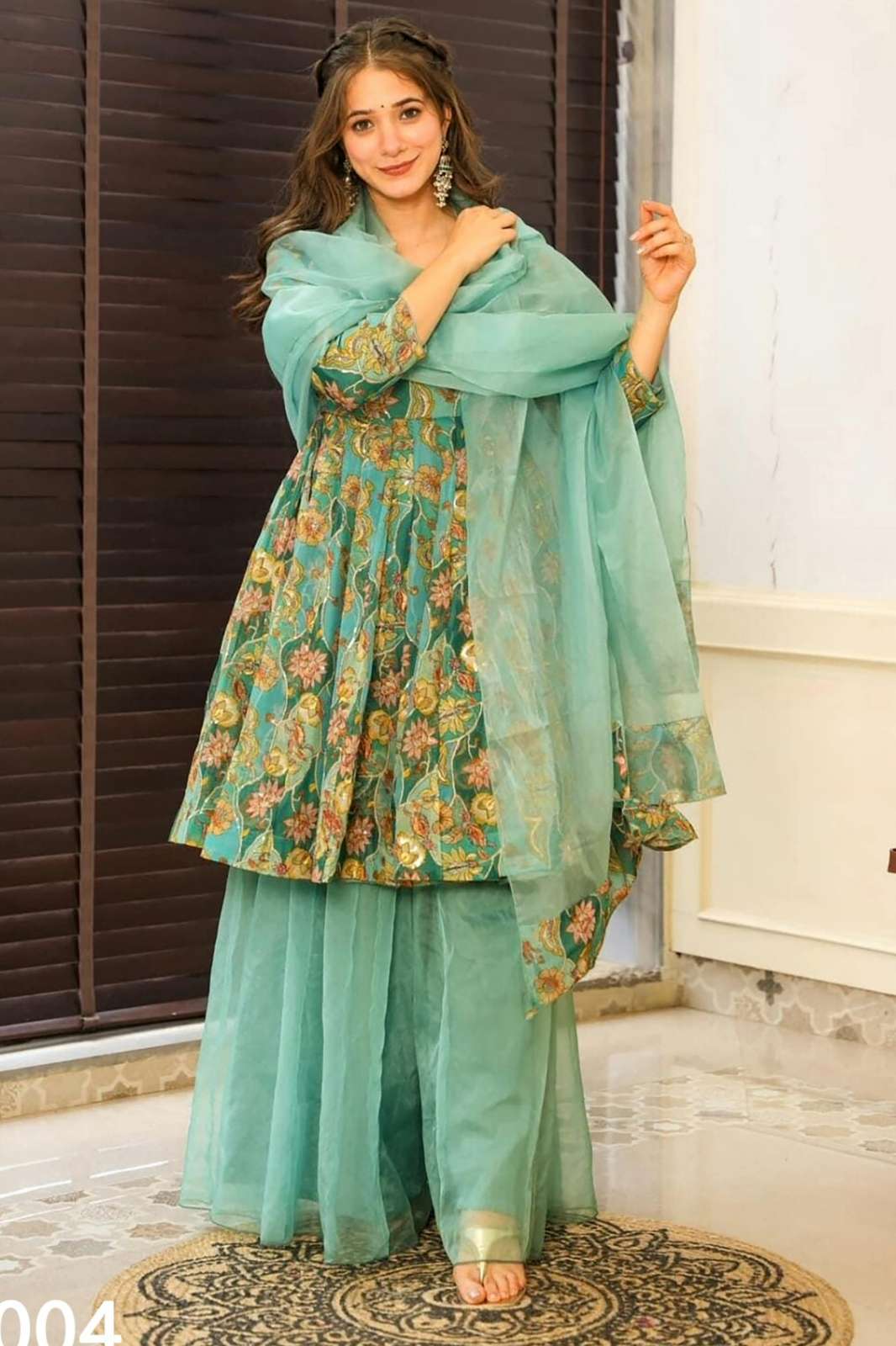 Shri Balaji Emporium Clora Vol 13 Silk 3 Piece Printed Top Sharara Set with Dupatta