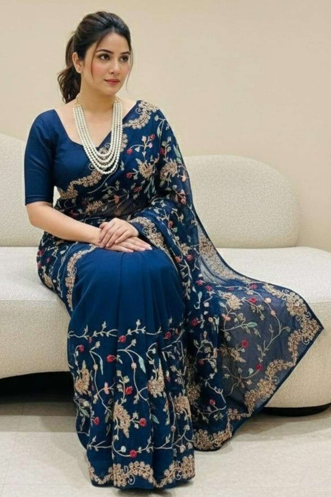 Shri Balaji Emporium Designer Party Wear Rangoli Silk Saree