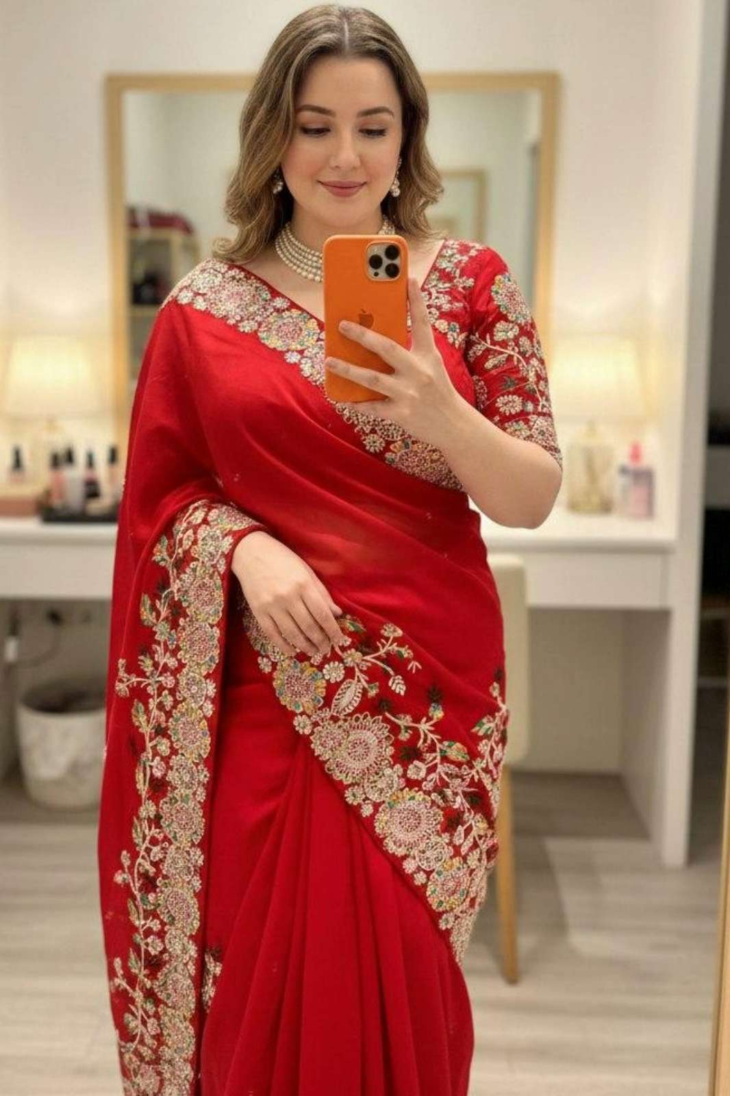 Shri Balaji Emporium Designer Party Wear Soft Rangoli Silk Saree  