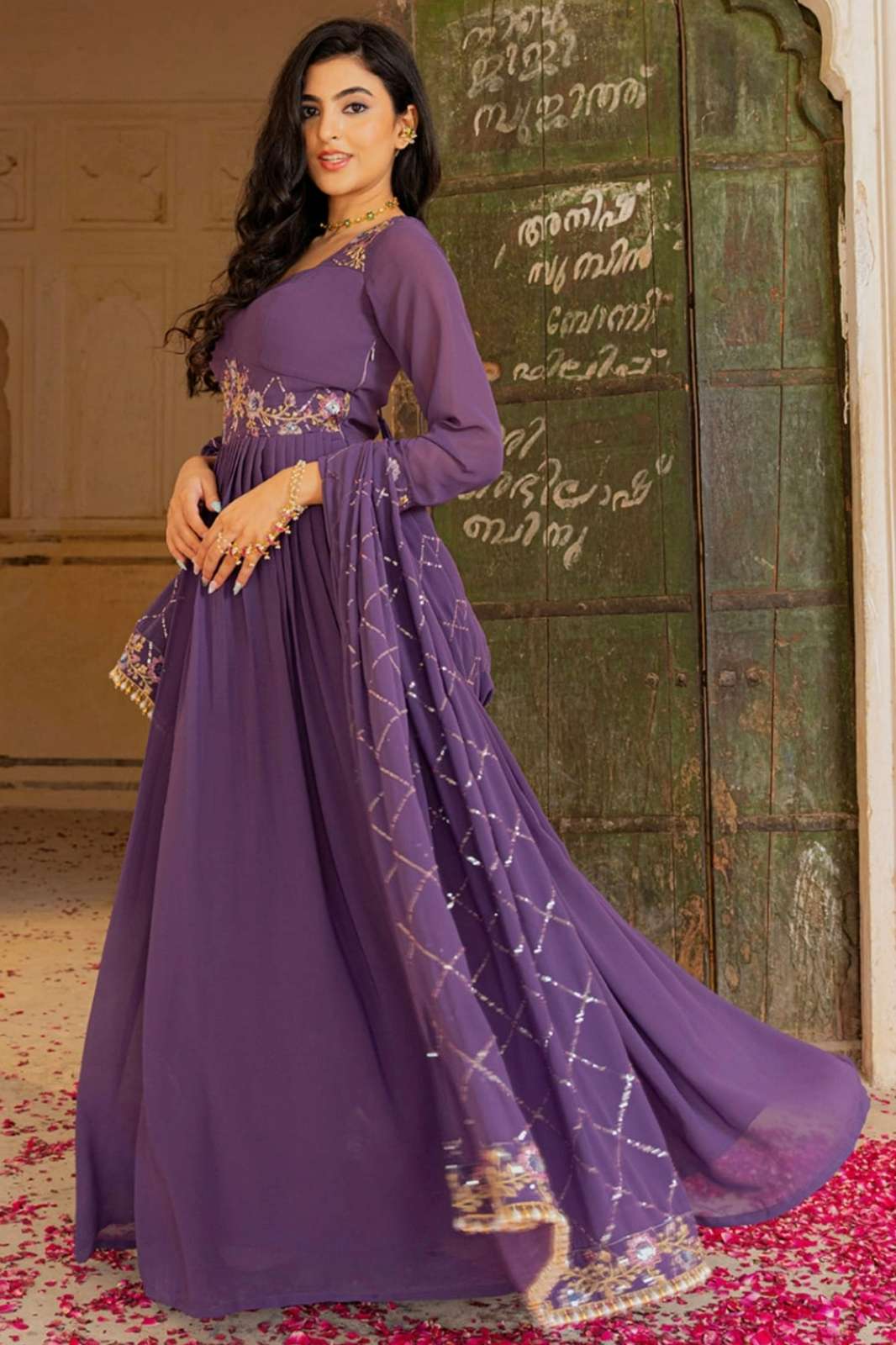 Shri Balaji Emporium DRS143 Beautiful Georgette Sequence Work Suit 