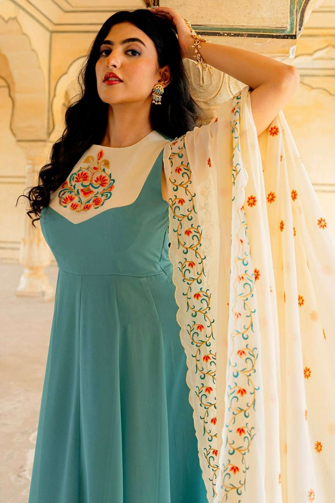 Shri Balaji Emporium DRS146 Georgette Designer Gown with Dupatta