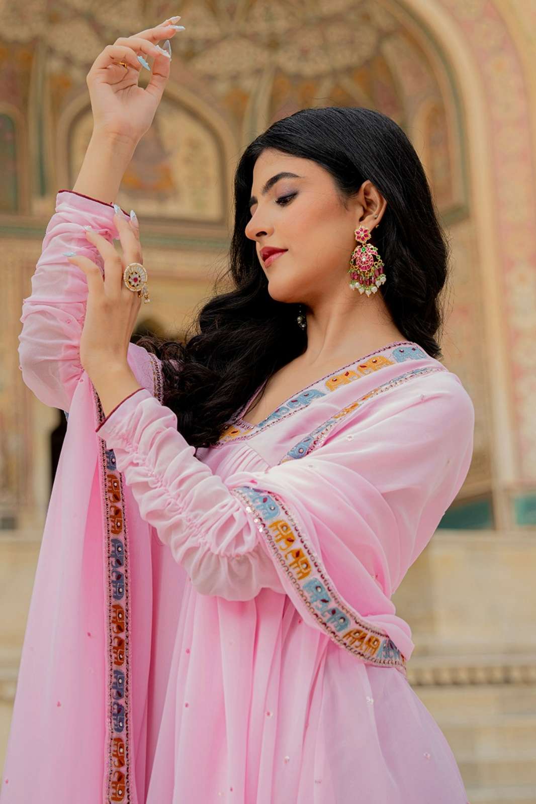 Shri Balaji Emporium DRS148 Georgette Designer Gown with Dupatta