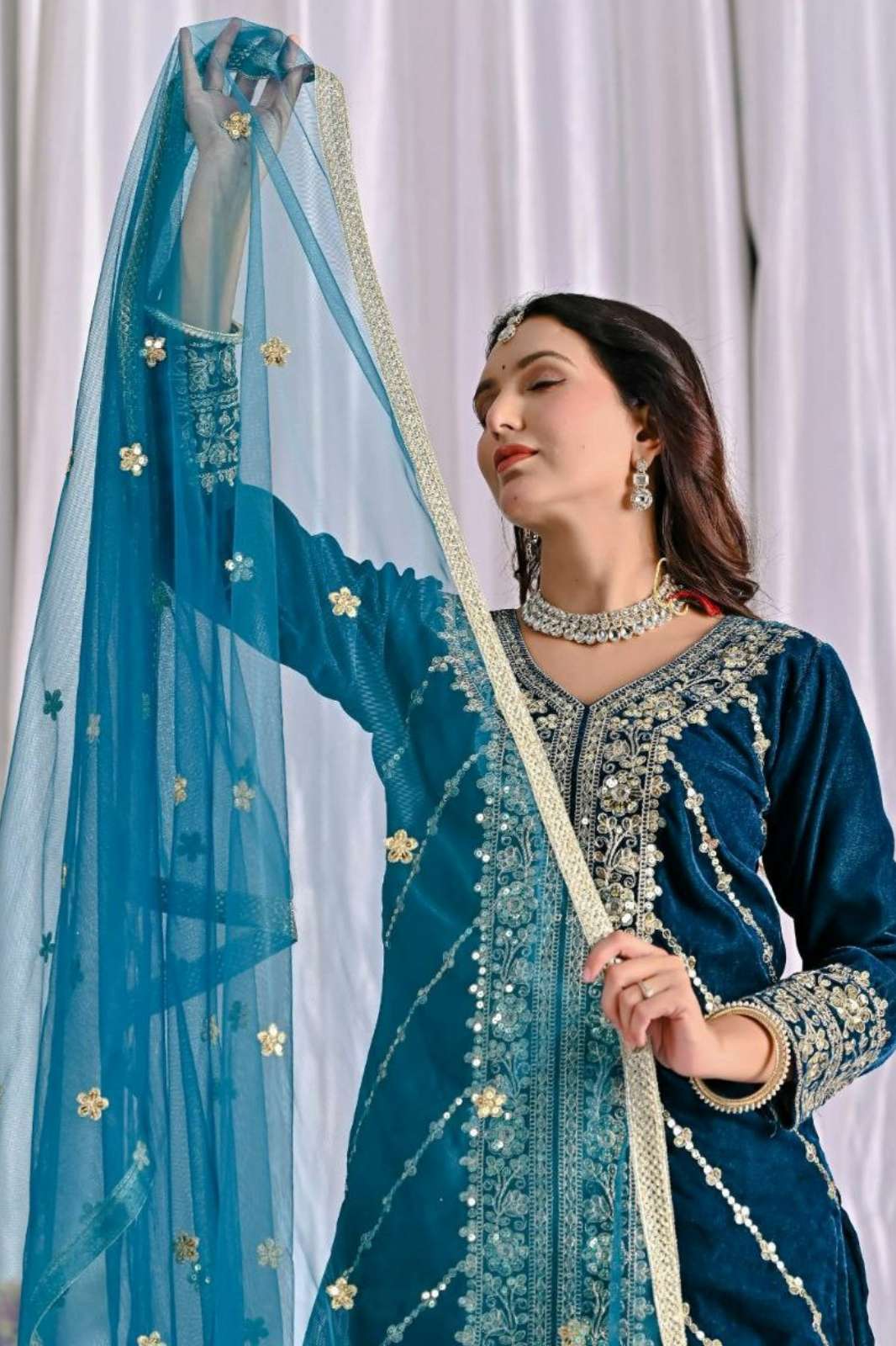 Shri Balaji Emporium DV 25129 Pure Heavy Viscous Velvet Sharara Suit