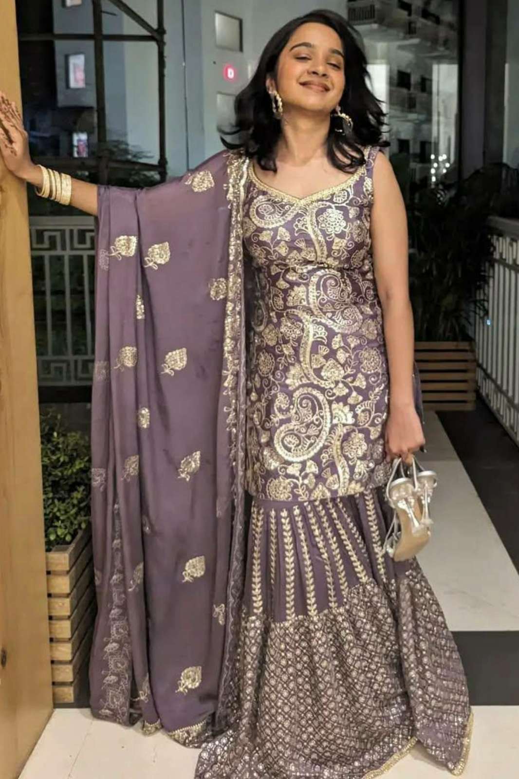 Shri Balaji Emporium DV 25203 Chinon Silk Sharara Suit