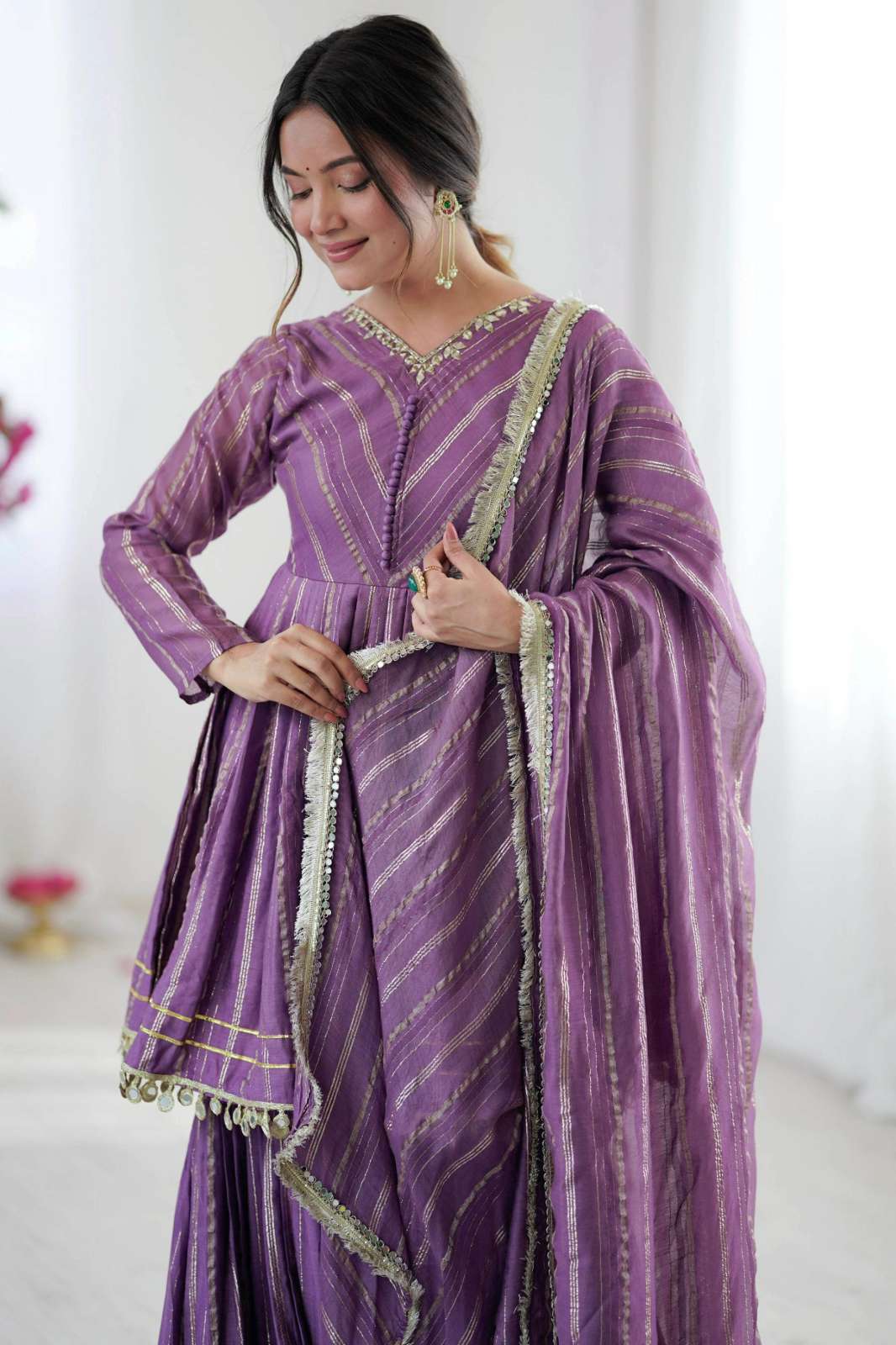 Shri Balaji Emporium Ethnic Wear Mal Chanderi Designer Sharara Suit