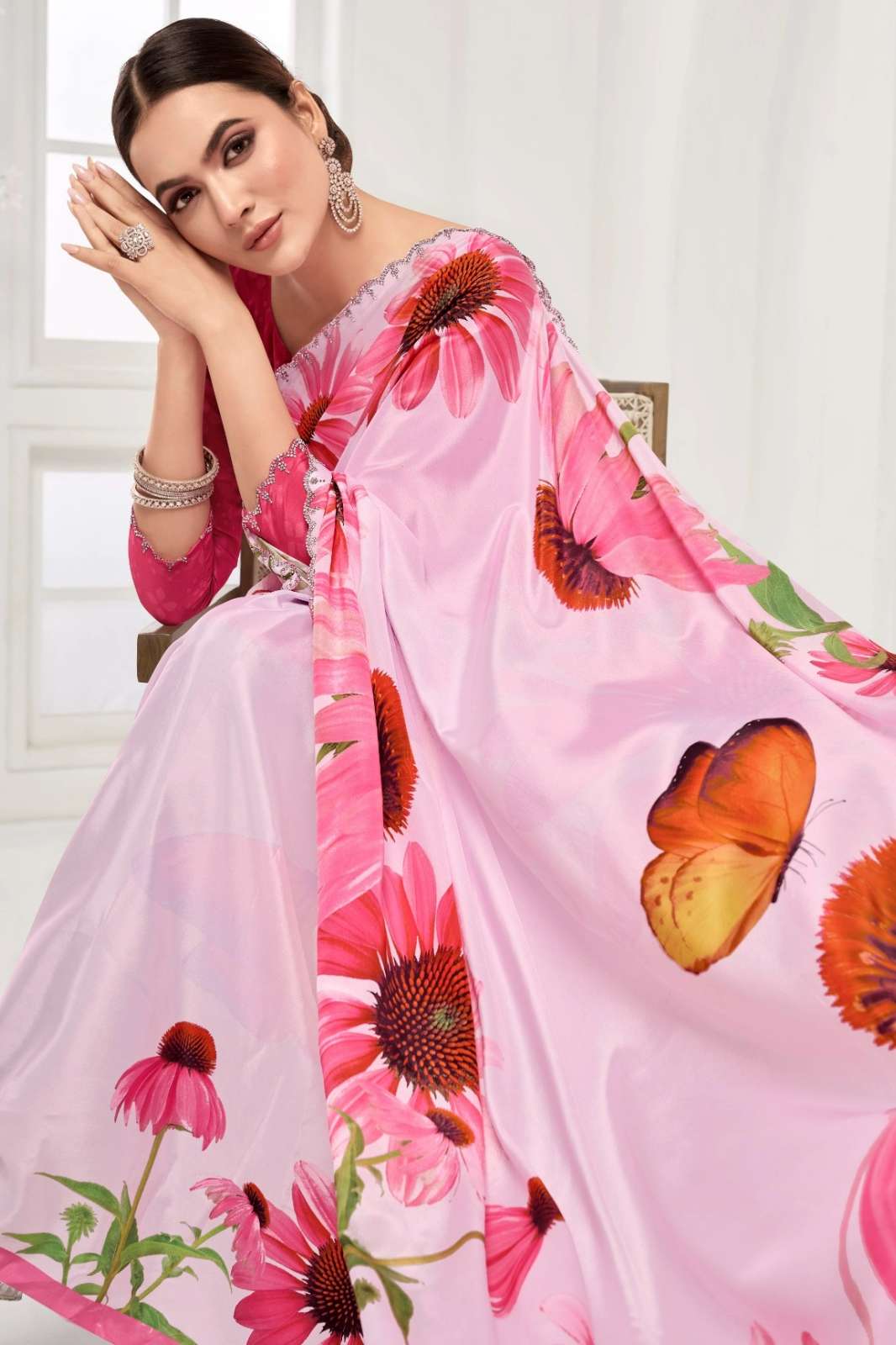 Shri Balaji Emporium Gardenia 3801 TO 3820 Premium Digital Silk Crape Saree 