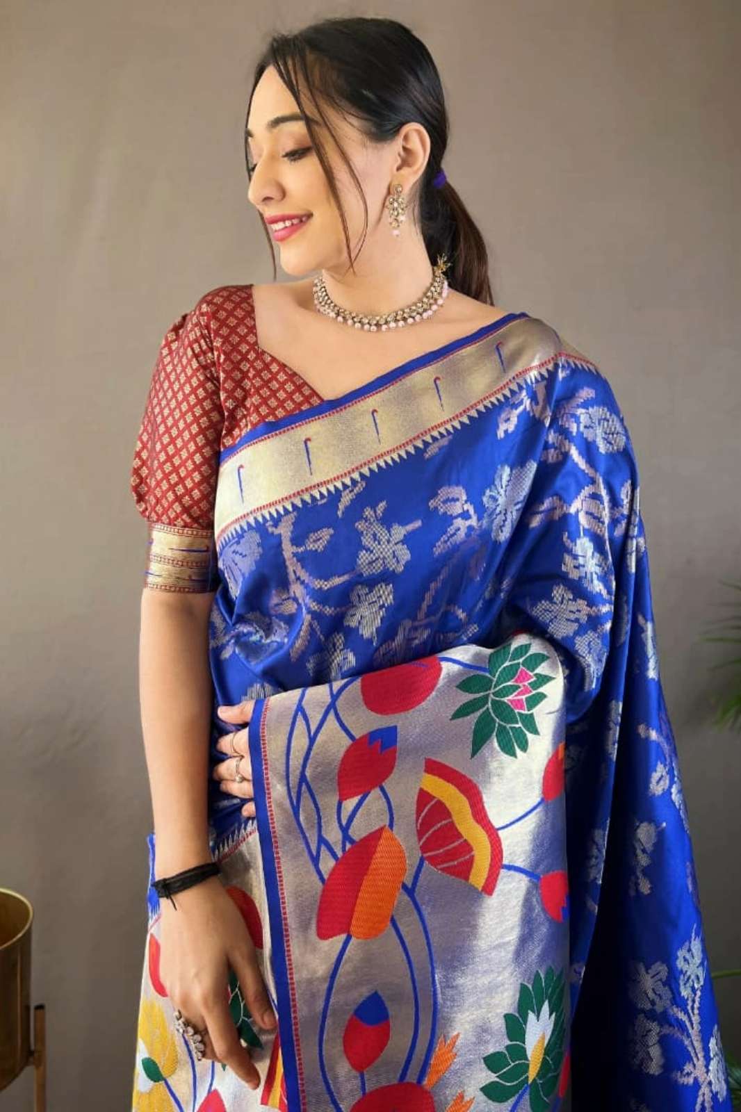 Shri Balaji Emporium GEETA Pure Soft Pathani Silk Designer Saree