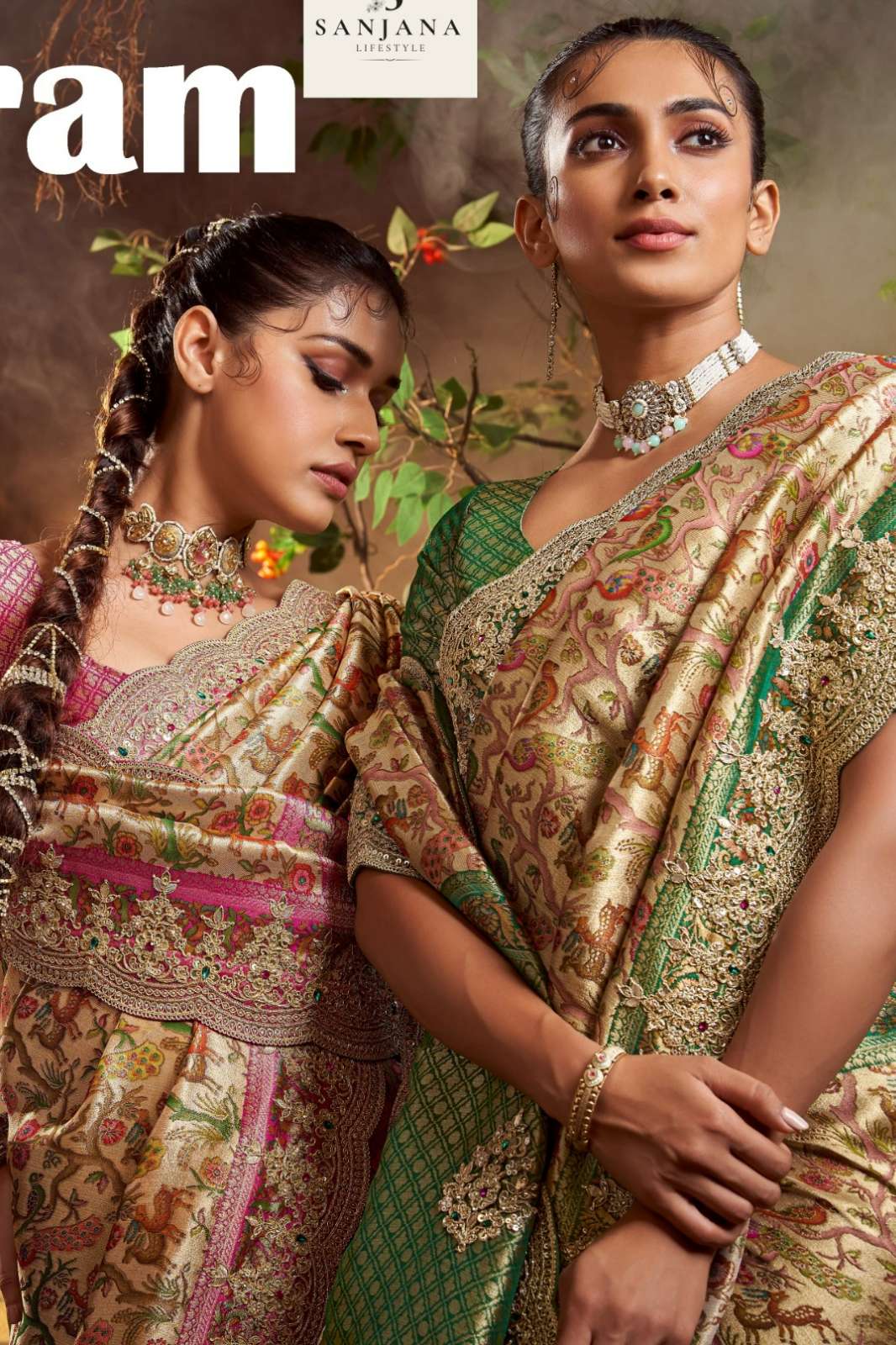 Shri Balaji Emporium Kanchipuram Couture Pure Giraffe Viscose Silk Saree