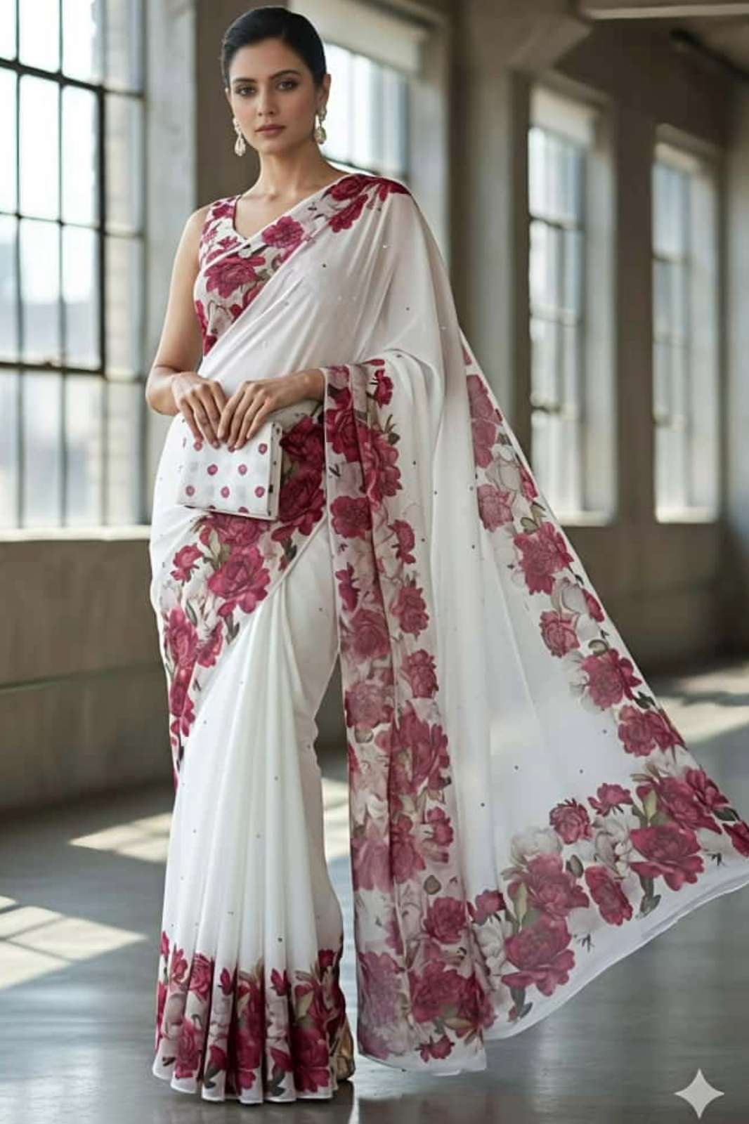 Shri Balaji Emporium KOTA CHEX ROSE Soft & Smooth Kota Chex Saree